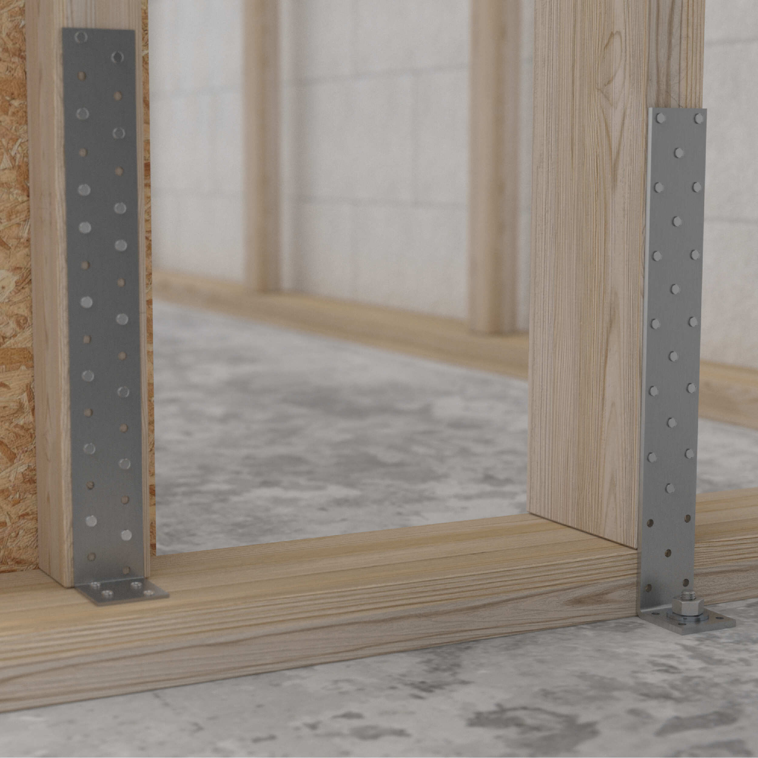 Kątownik uniwersalny do kotwienia drewna w betonie KK 22, 300x40x40 mm, 2 mm, 40x300x40x2,0 mm, Stal konstrukcyjna DX51D, srebrny 3.