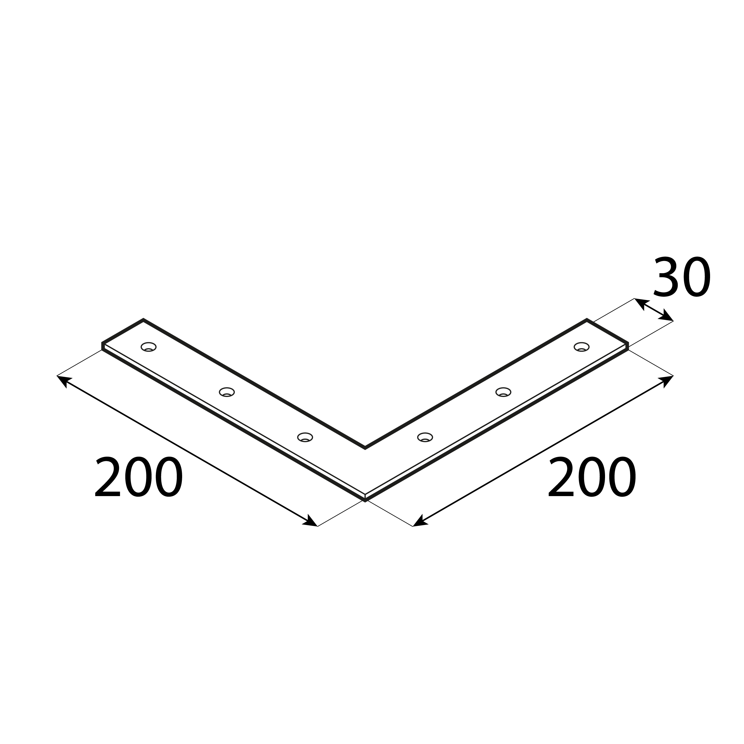 Narożnik okienny montażowy NA 2, 200x30 mm, 2, 5 mm, Złoty, 200x200x30x2,5 mm, Stal konstrukcyjna DC01, ujęcie 1.