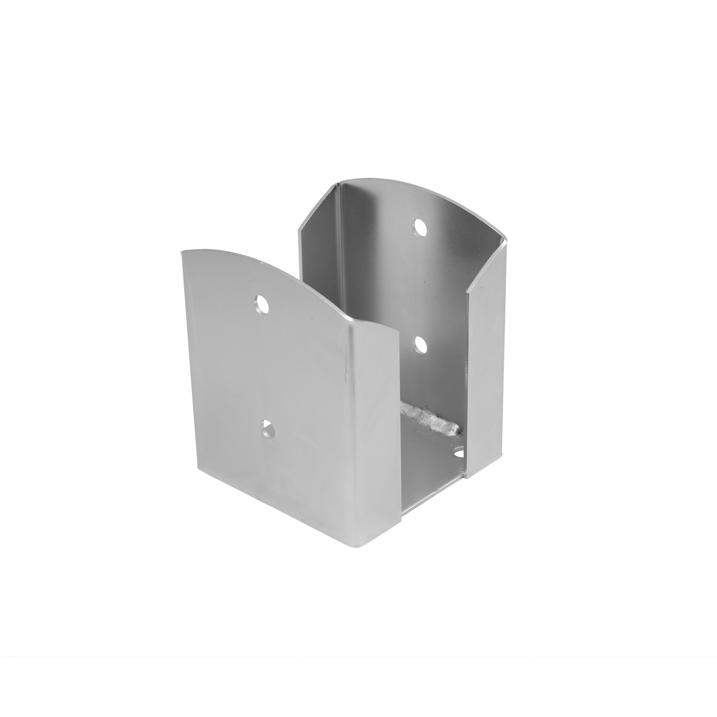 Podstawa słupa kotwa przykręcana podwójna prostokątna PSPW, 120 mm, srebrny, 121x150x2,5 mm, ujęcie 1.
