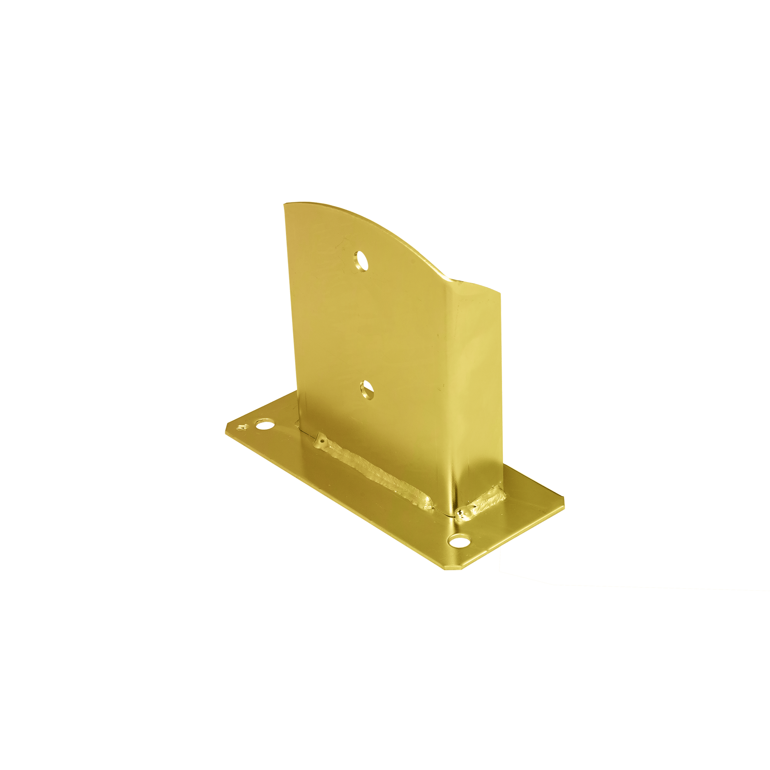 Podstawa słupa kotwa przykręcana dzielona z podstawą prostokątną PSD, 120 mm, Złoty, 121x150x2,5 mm.