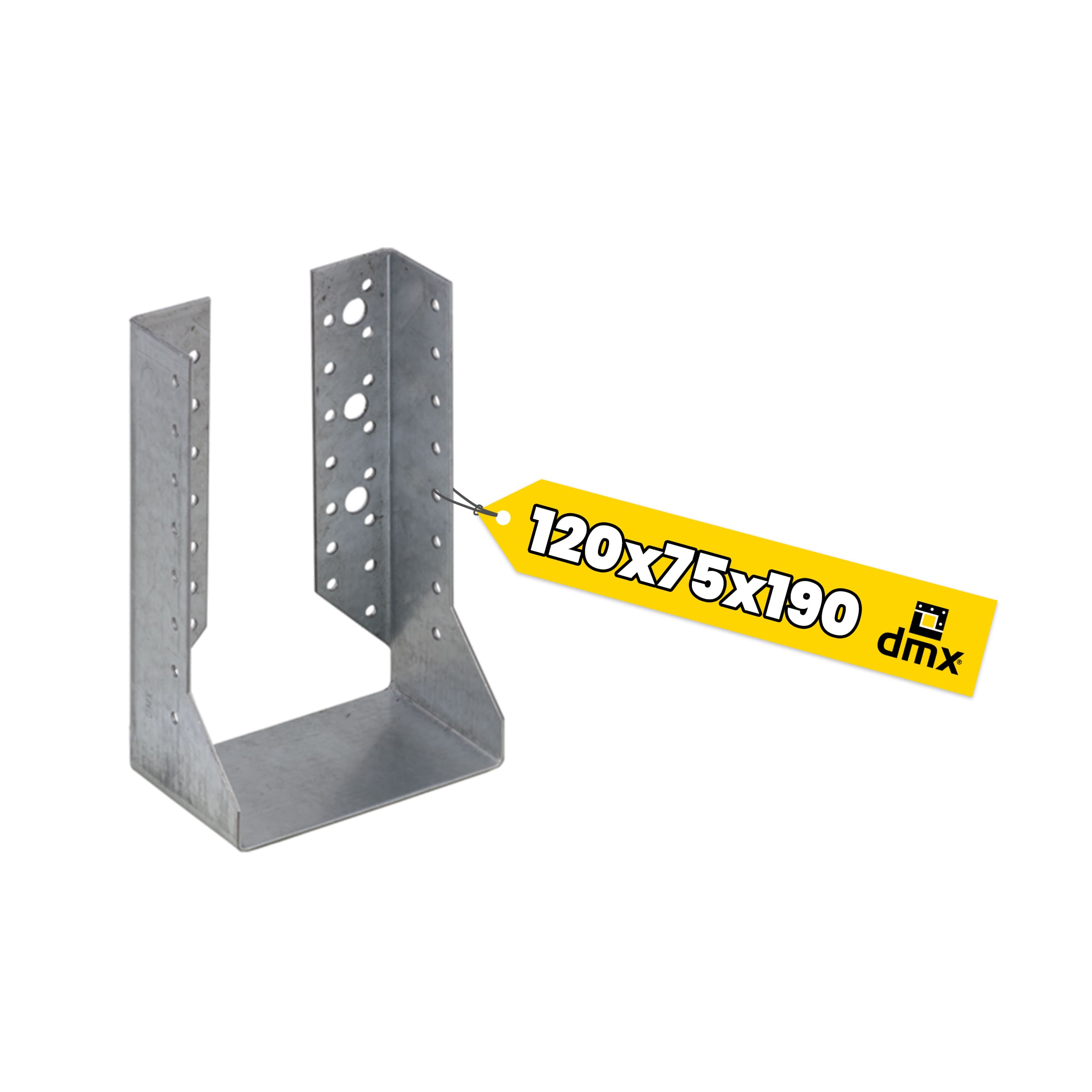 Wieszak belki uchwyt belki drewnianej zagięty - WBZ 36 | 120x190x75 mm | Srebrny Wieszak belki uchwyt belki drewnianej zagięty WBZ 36, 120x190x75 mm, srebrny, 120x190x75x2,0 mm, Stal konstrukcyjna DX51D, ujęcie produktu.