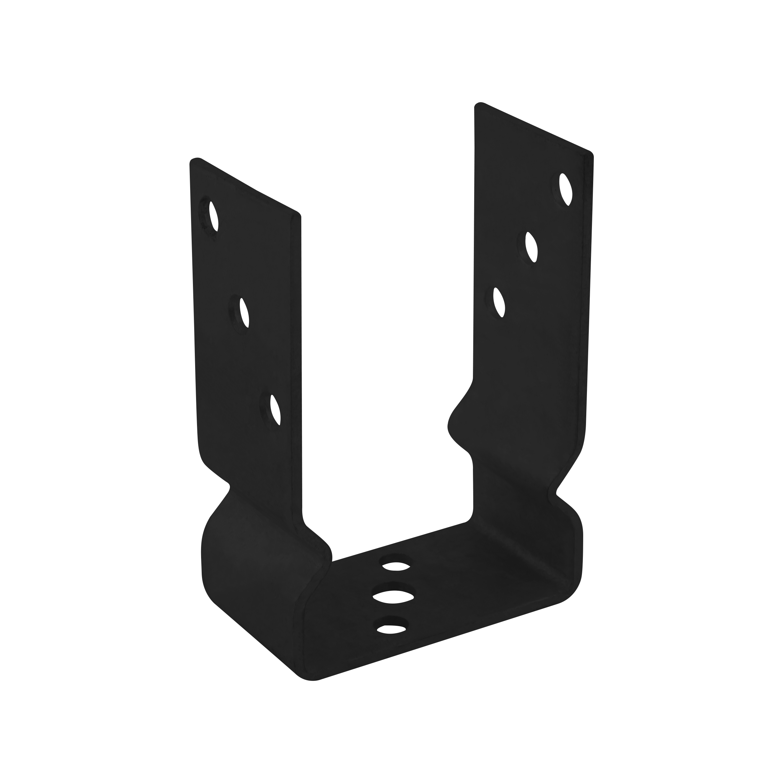 Podstawa słupa kotwa przykręcana do betonu typ U z odsadzeniem PSOZ, 100 mm, czarny, 101x150x60x4,0 mm, ujęcie 1.