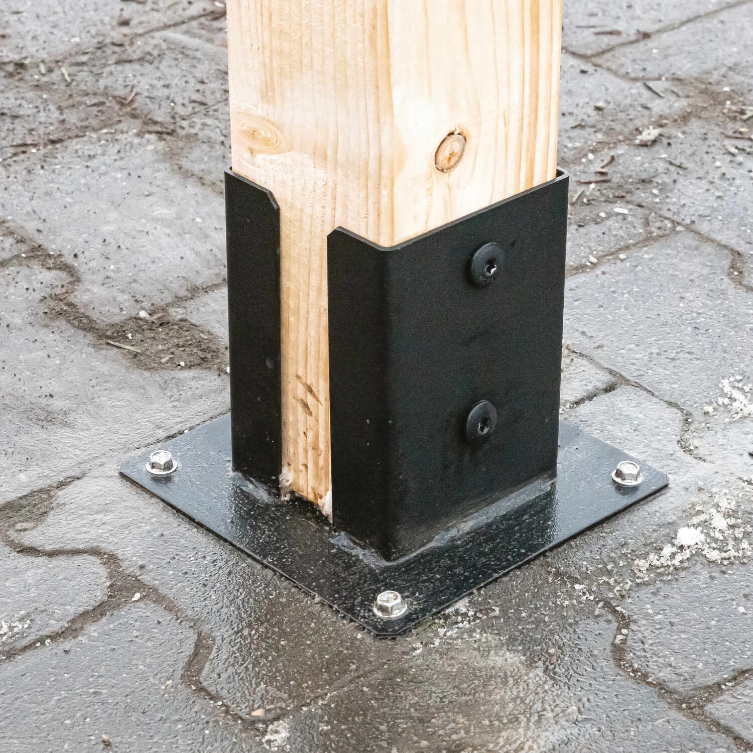 Podstawa słupa kotwa przykręcana podwójna z podstawą prostokątną PSPD, 70 mm, srebrny, 71x150x2,0 mm 3.