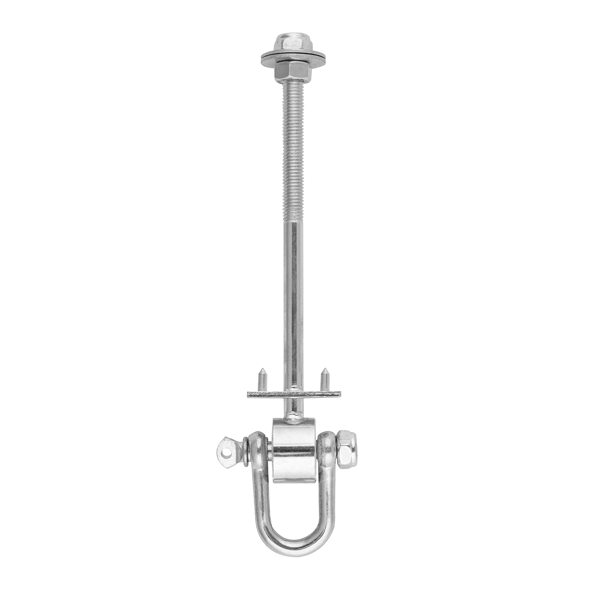 Hak huśtawkowy z szeklą + bolce zawiesie mocowanie typ D - MHD | 160 mm | M12 Hak huśtawkowy z szeklą + bolce zawiesie mocowanie typ D MHD, 160 mm, M12, srebrny, Stal węglowa, w zestawie elementów.