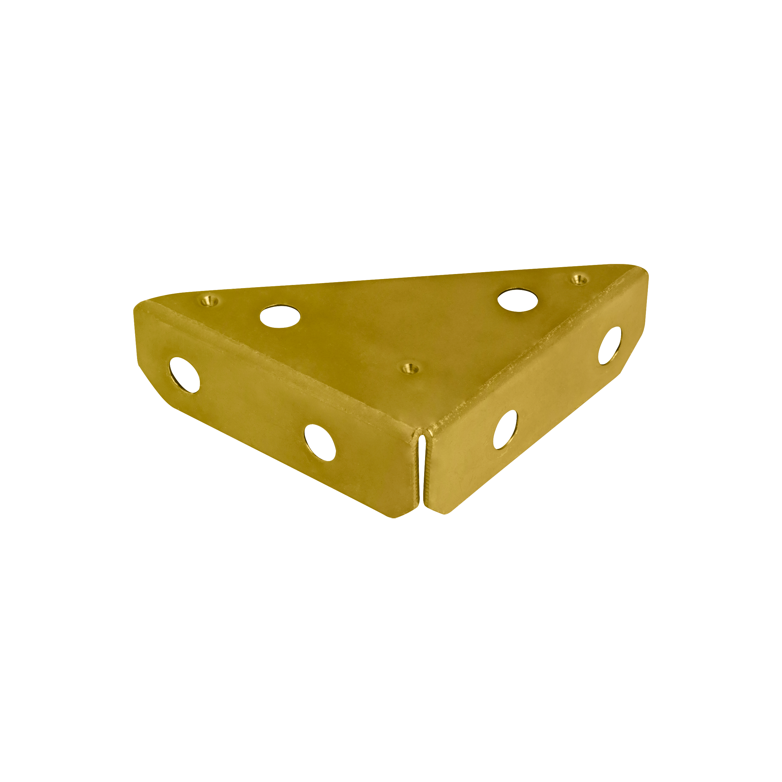 Narożnik skrzyniowy stalowy NS 50, 50x50x16 mm, Złoty, 10 szt., 50x50x16x1,4 mm, Stal konstrukcyjna DC01, w zestawie elementów.