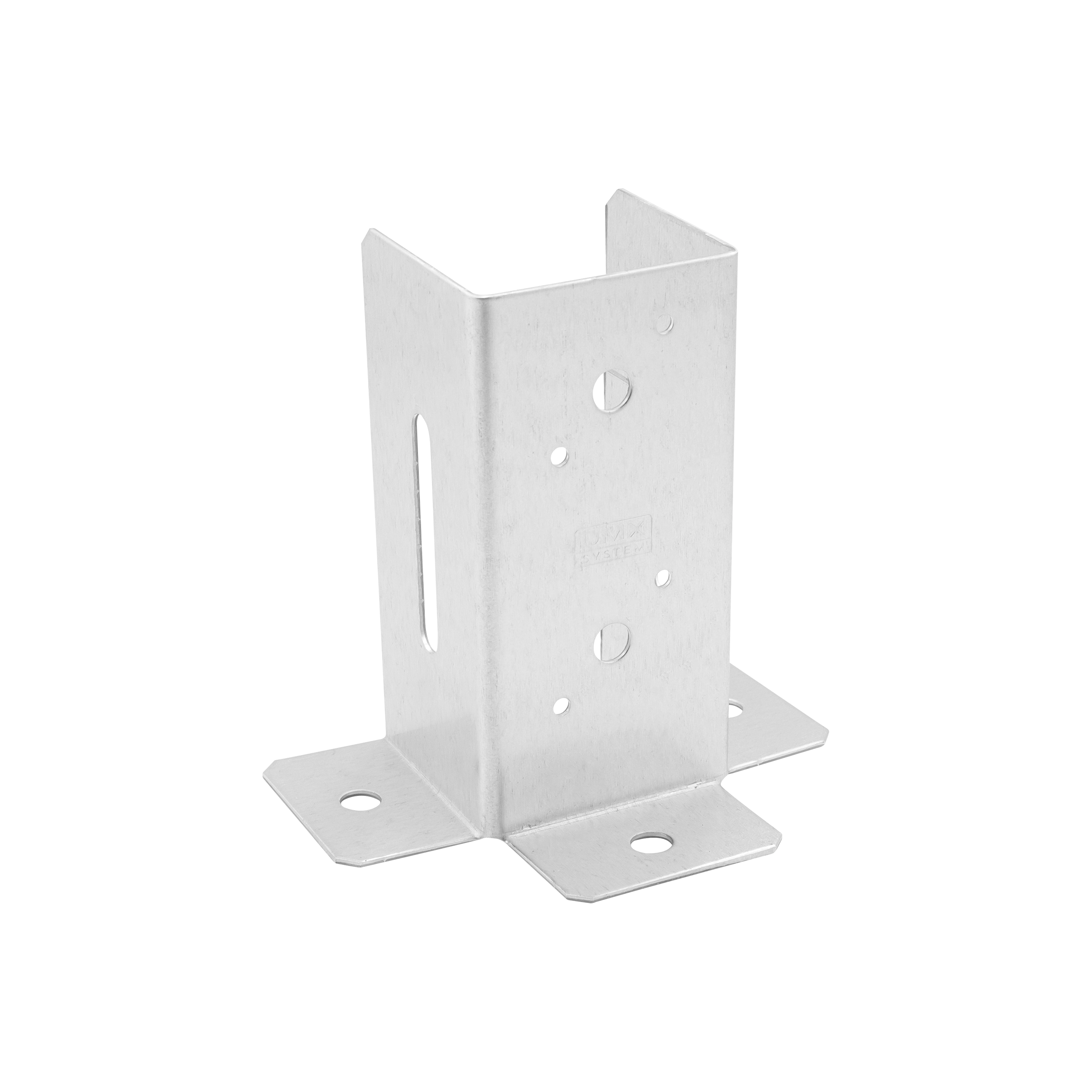 Podstawa słupa kotwa przykręcana otwarta z regulacją PSD DX, 70 mm, srebrny, 71x154x67x2,0 mm.
