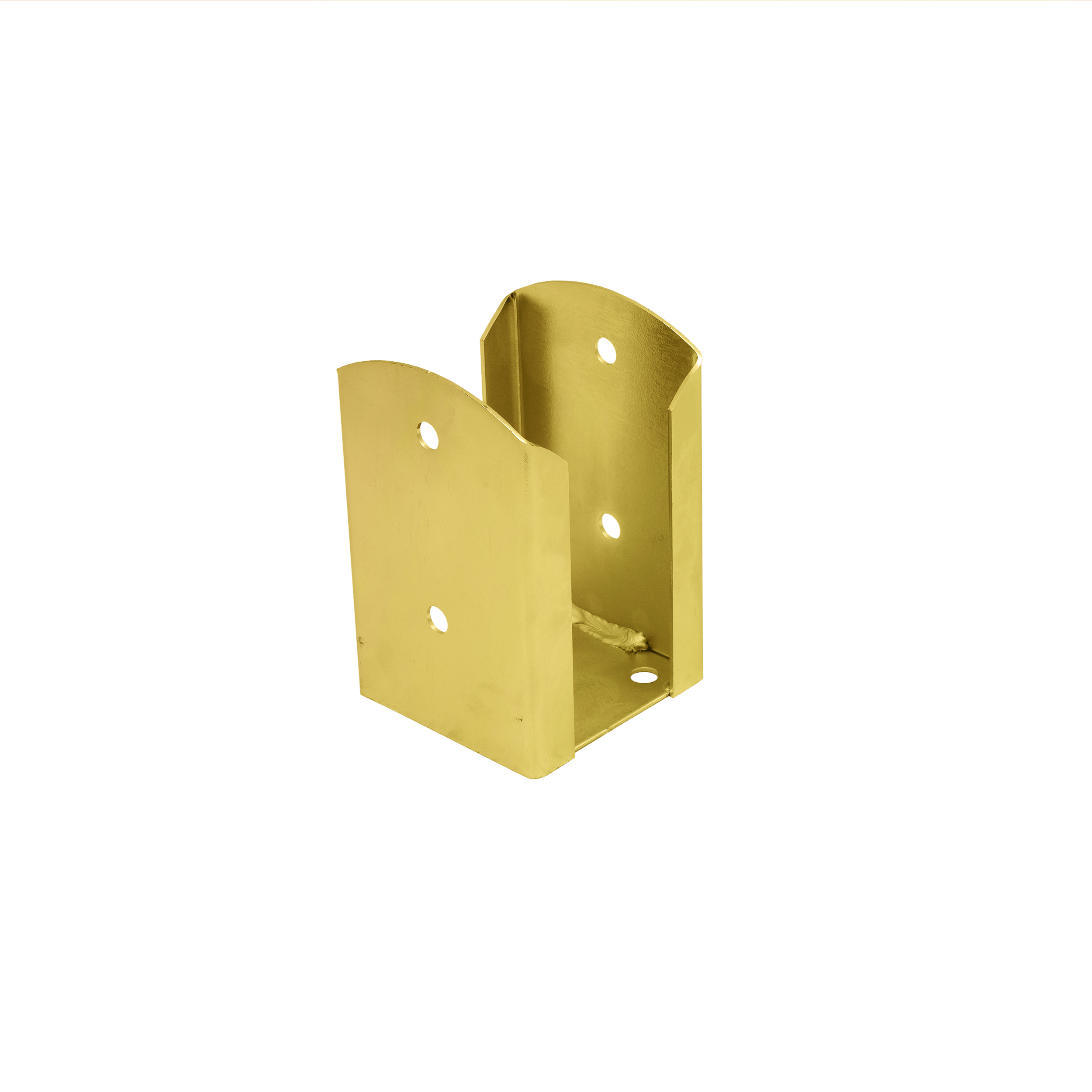 Podstawa słupa kotwa przykręcana podwójna prostokątna PSPW, 90 mm, Złoty, 91x150x2,0 mm.