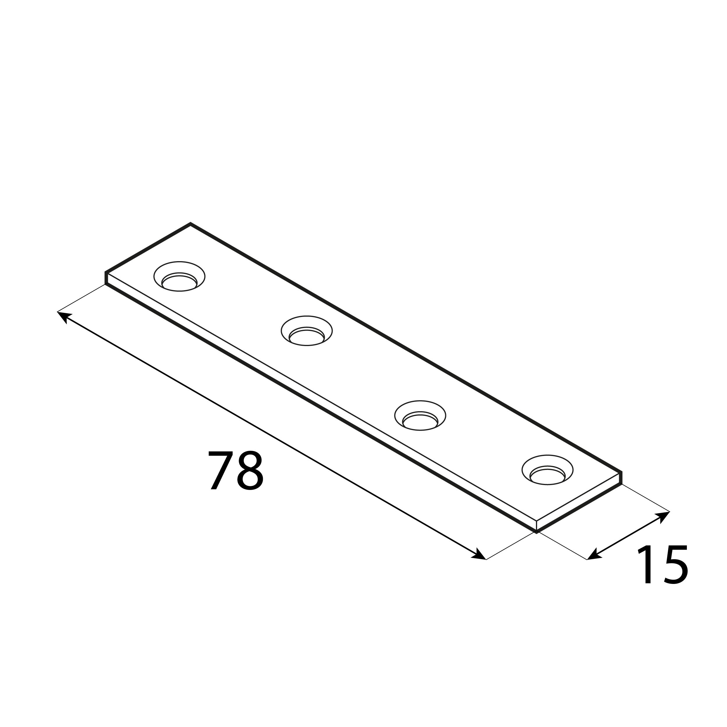 Łącznik wąski uniwersalny stalowy LW 100, 98xx15 mm, 50 szt., 98x15x1,5 mm, Stal konstrukcyjna DC01, srebrny.
