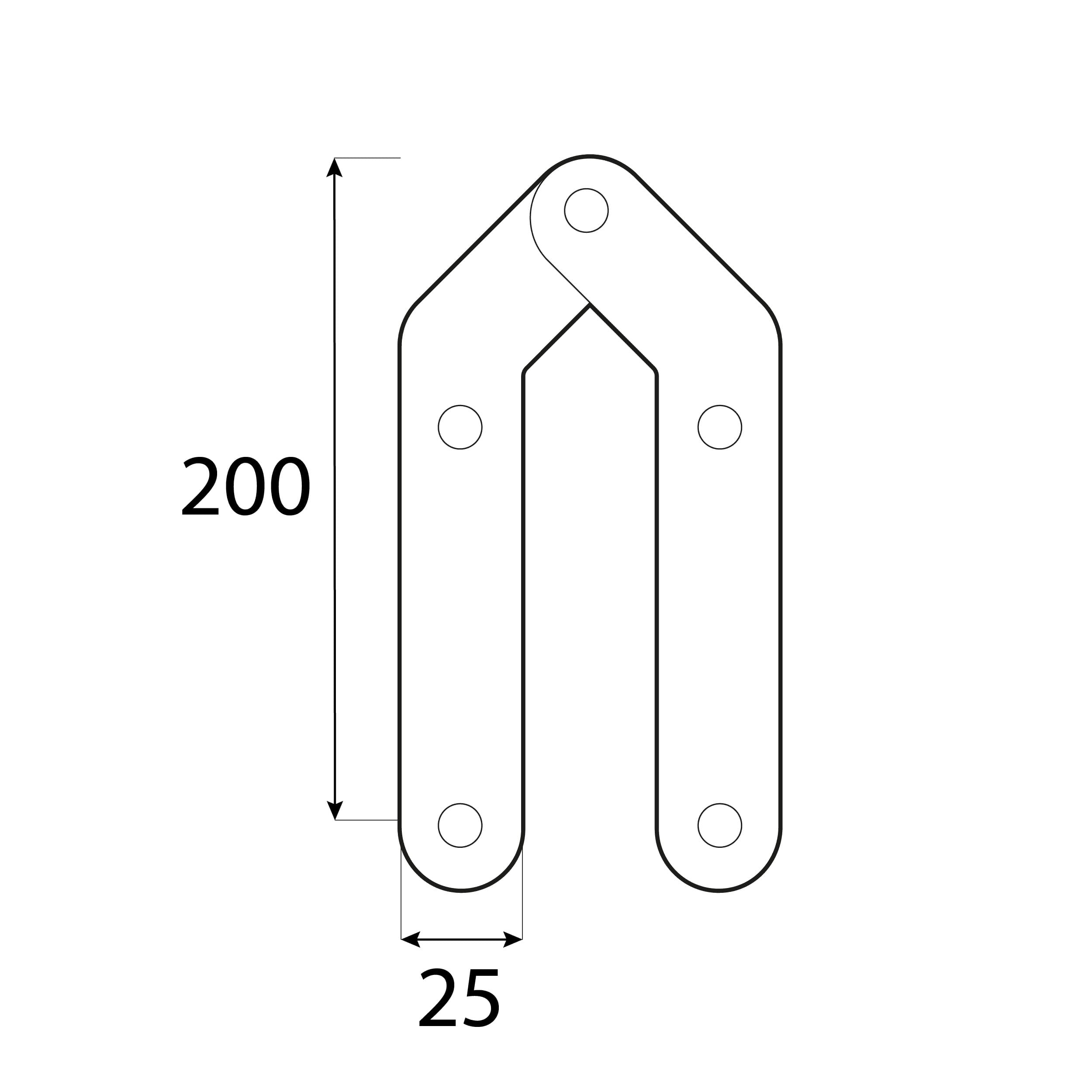 Zawias drabinowy płaski - ZD | srebrny | 25x200 mm Zawias drabinowy płaski ZD, srebrny, 25x200 mm, Stal konstrukcyjna DC01.