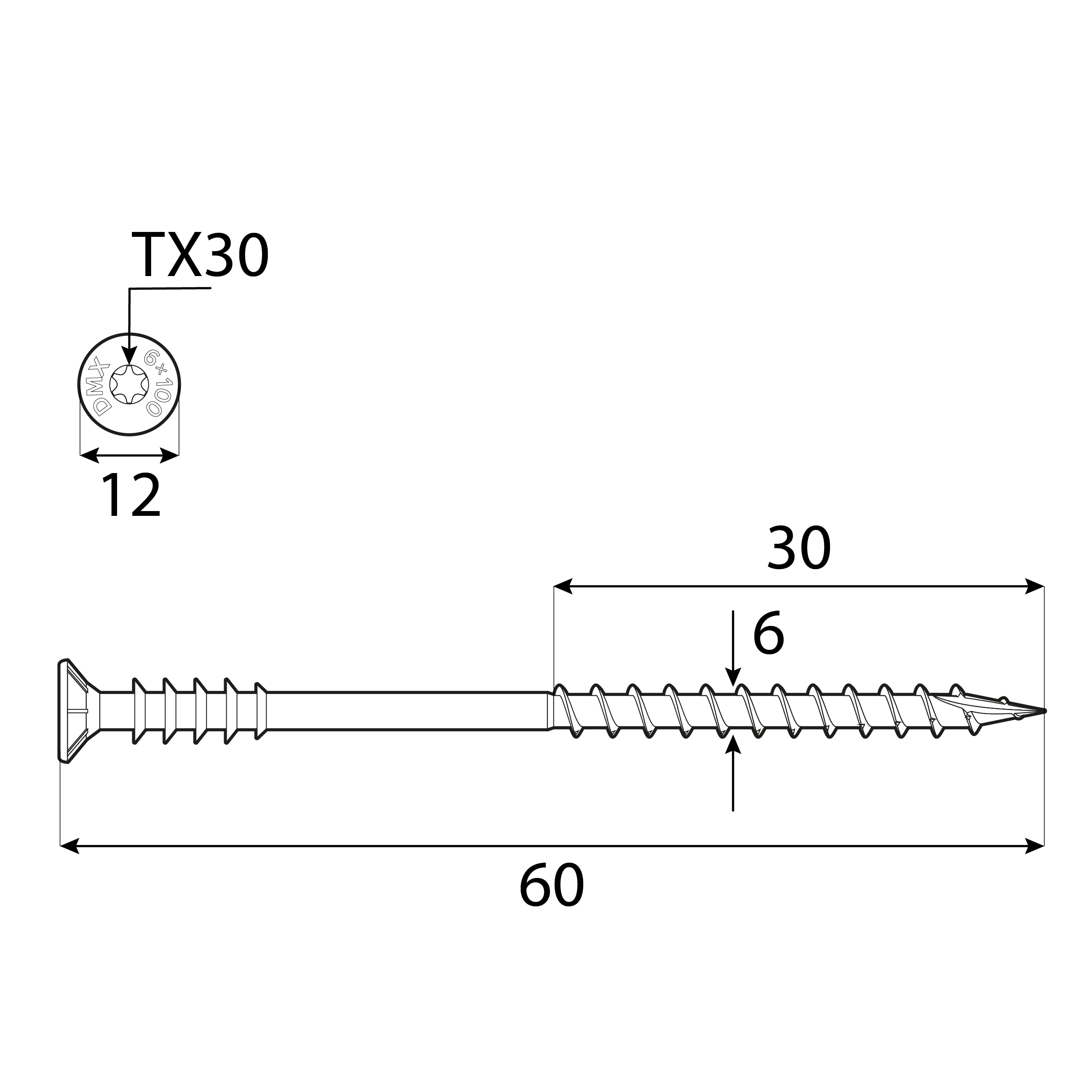 Wkręty dystansowe do poziomowania łat z łbem stożkowym TORX - WDS | 6 x 60 mm | Srebrny | 200 szt Wkręty dystansowe do poziomowania łat z łbem stożkowym TORX WDS, 6x60 mm, srebrny, 200 szt., 6x60 mm, Hartowana stal węglowa, ujęcie 1.