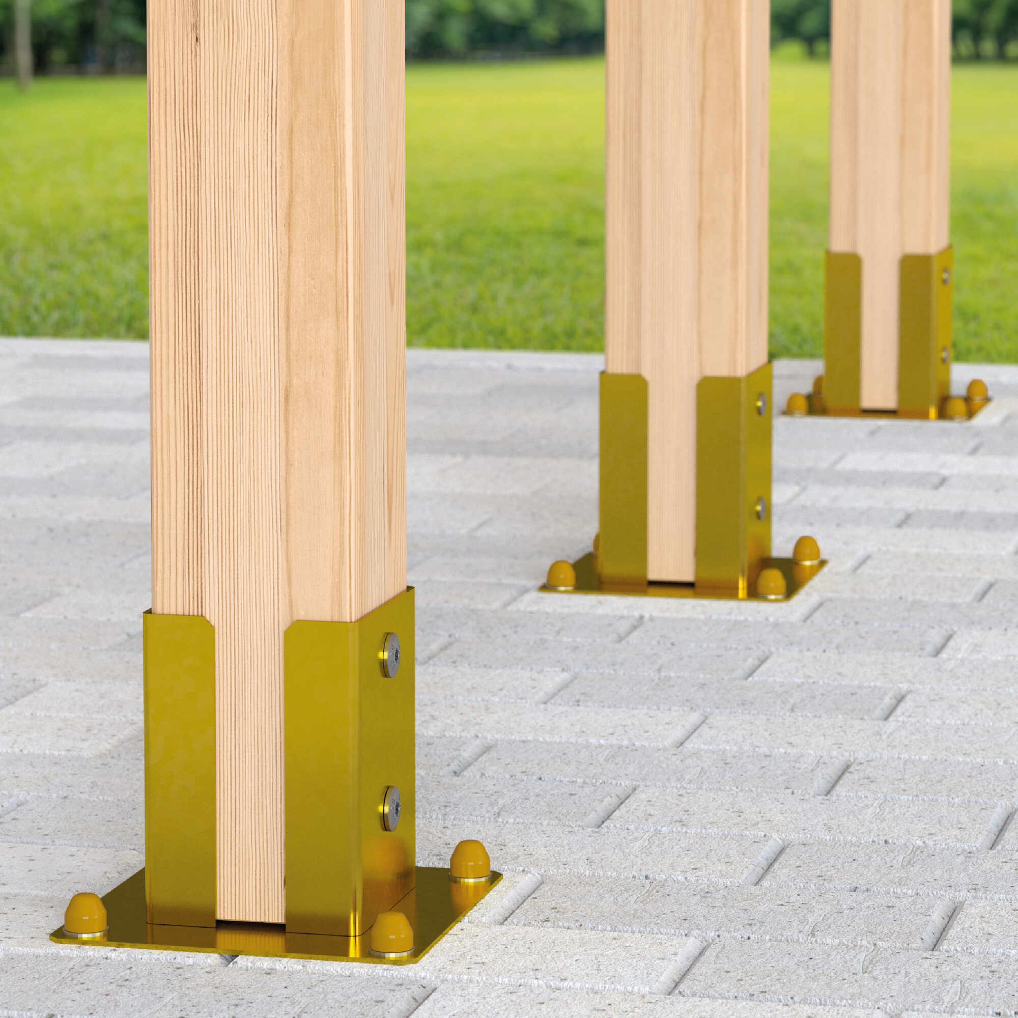 Podstawa słupa kotwa przykręcana podwójna z podstawą prostokątną PSPD, 120 mm, Antracyt, 121x150x2,5 mm 1.