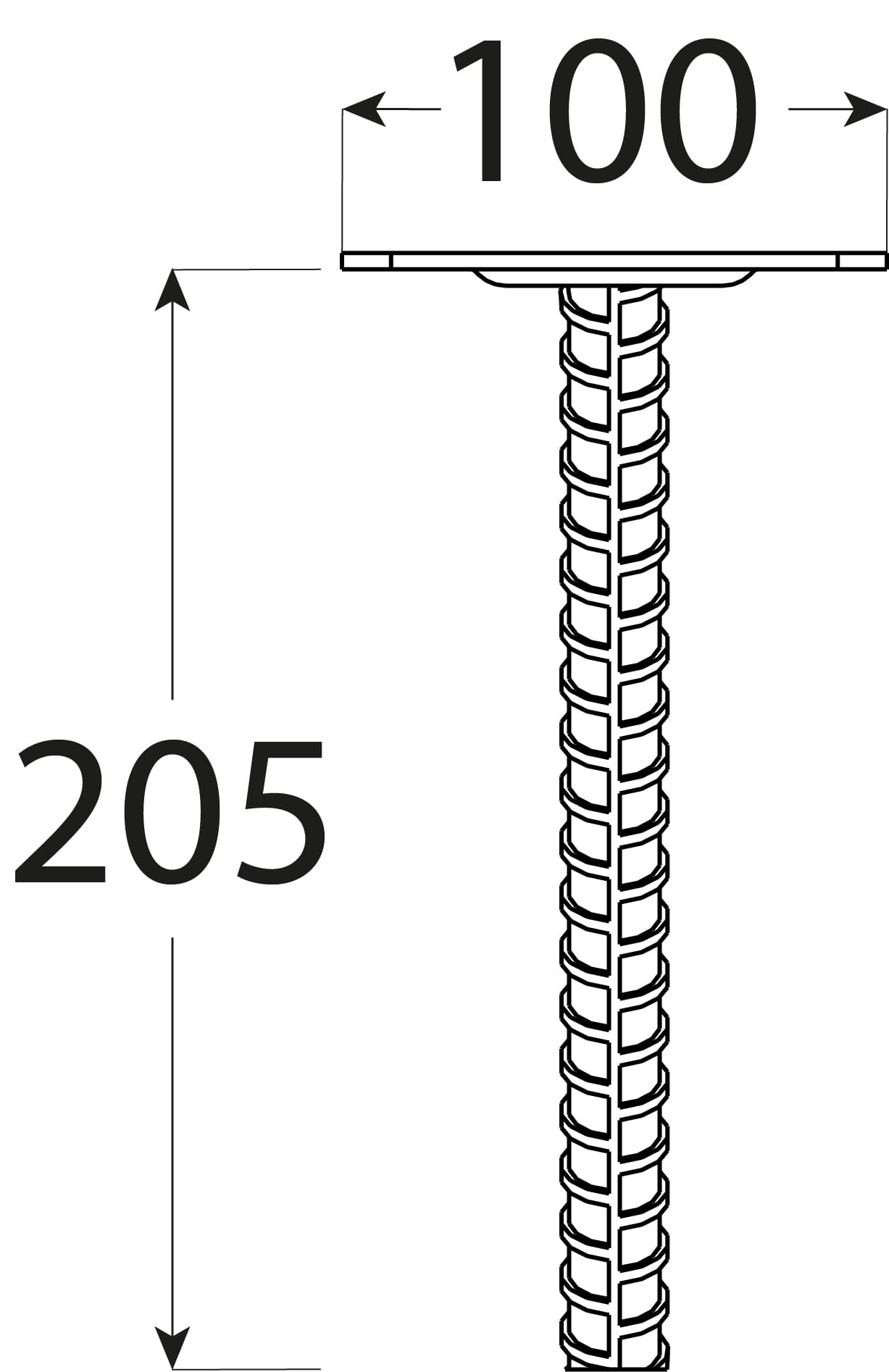 Podstawa słupa kotwa do betonu płaska - PPS | 100-120 mm