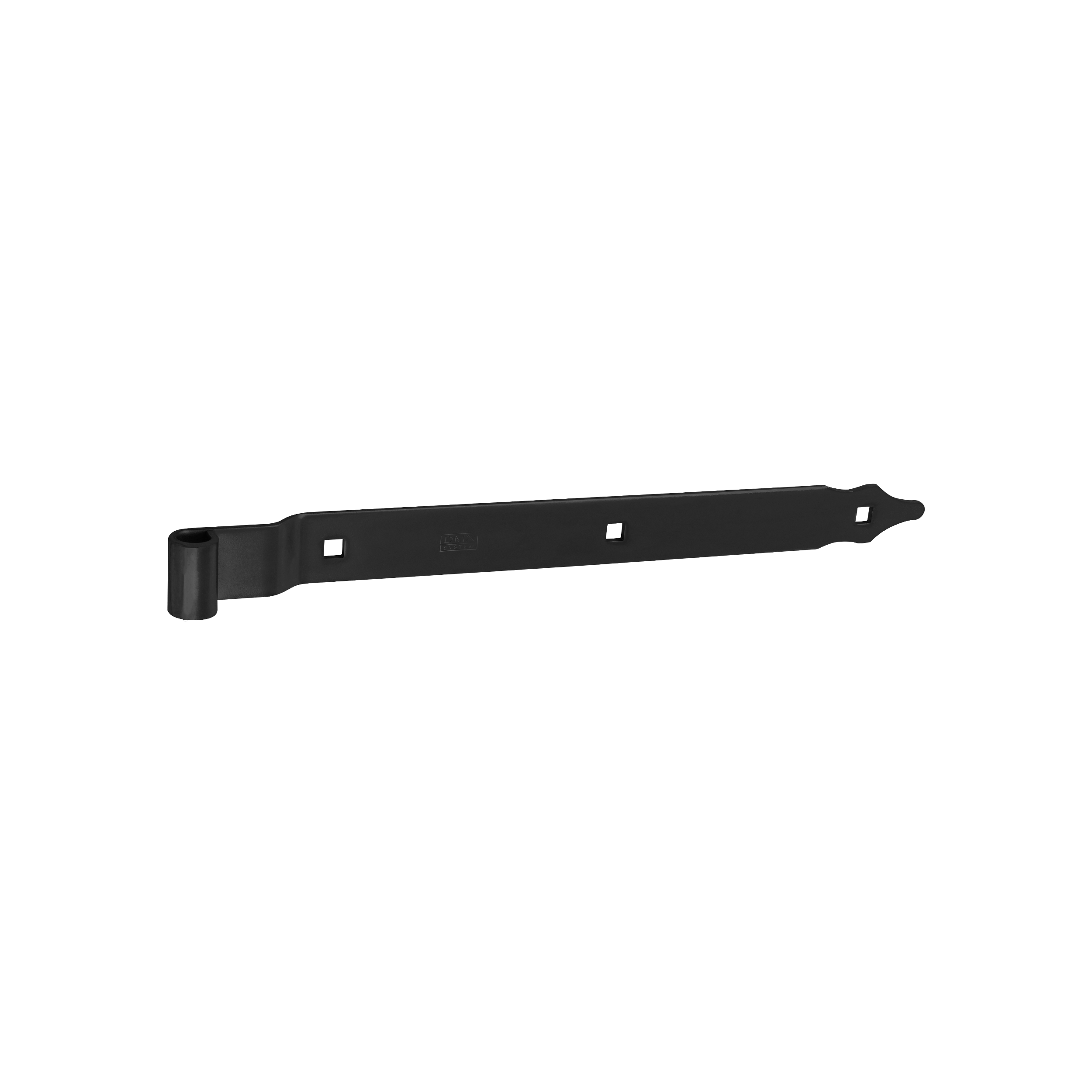 Zawias pasowy odsadzony do bram ZPK, czarny, 400 mm, fi 13 mm, 400x11x35x4,0 mm, Stal konstrukcyjna S235.
