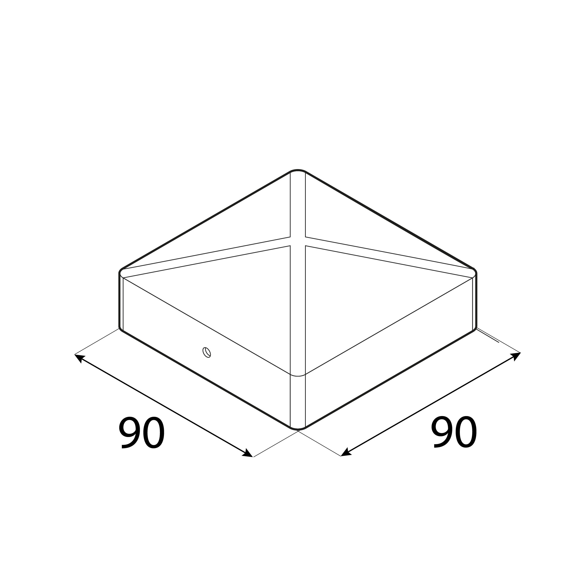 Daszek na słupek kwadratowy  - DK | 90x90 mm | srebrny