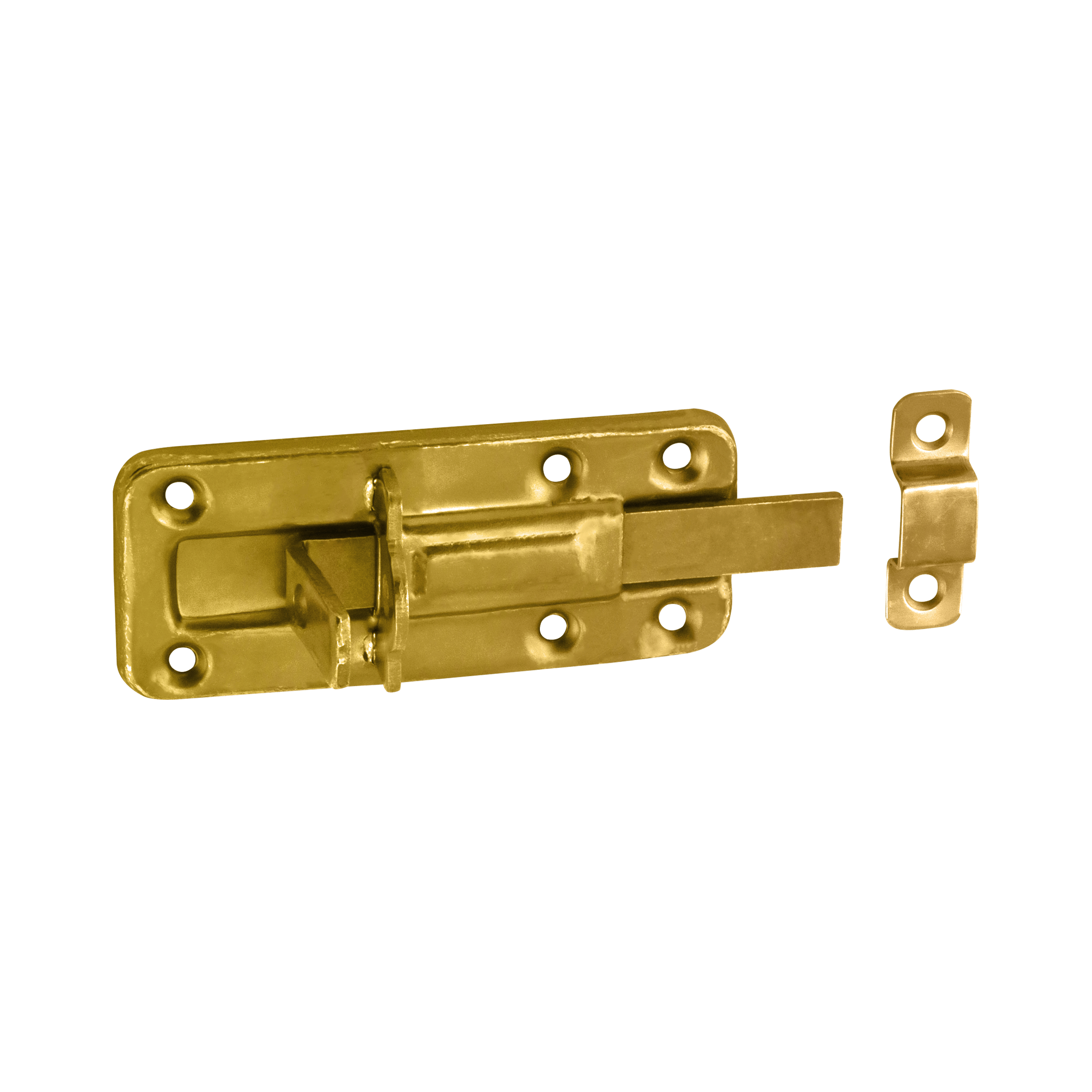Zasuwka zamknięcie z ryglem prostym do furtek - WZTW | Złoty | 100 mm