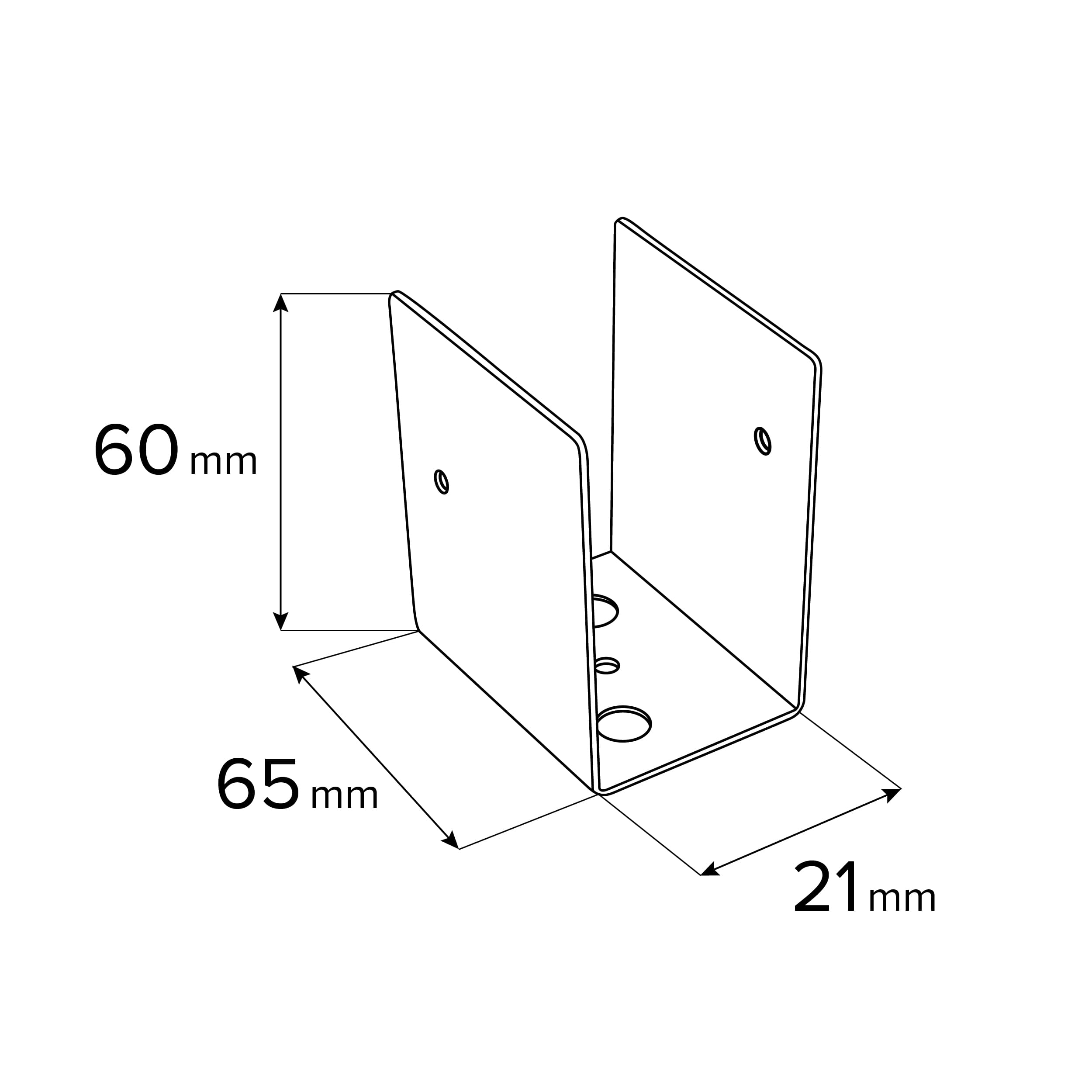 Łącznik belki kwadratowej do pergoli ciesielski - GPC 20 | 21x60x65 mm | czarny Łącznik belki kwadratowej do pergoli ciesielski - GPC 20 | 21x60x65 mm | czarny