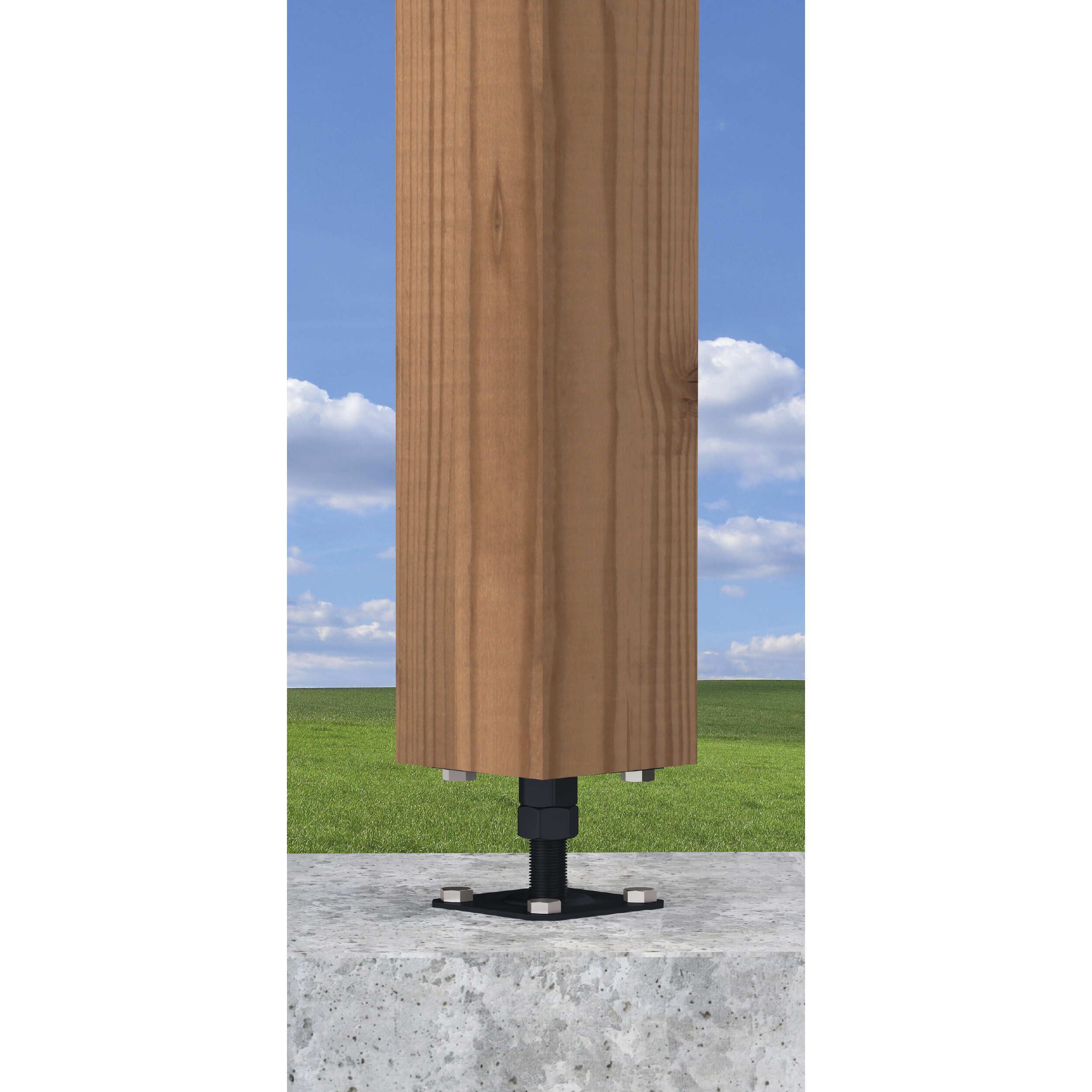 Podstawa słupa kotwa płaska gwintowana regulowana wysokość - PSR | 80x250 mm | M20 | Czarny Podstawa słupa kotwa płaska gwintowana regulowana wysokość - PSR | 80x250 mm | M20 | Czarny
