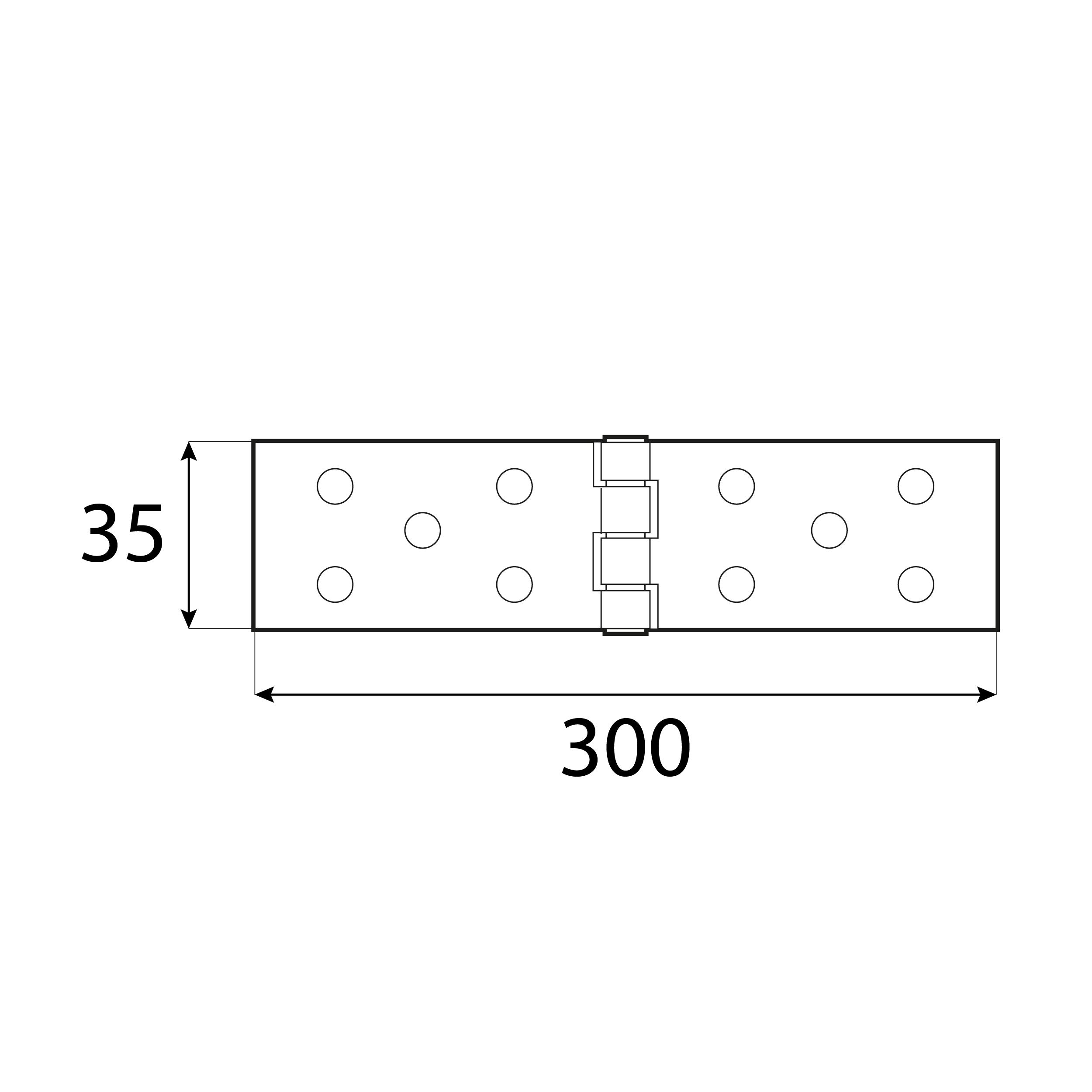 Zawias płaski budowlany splatany Z 300/45, 300 mm, Złoty, 45 mm, 300x45x1,5 mm 35.