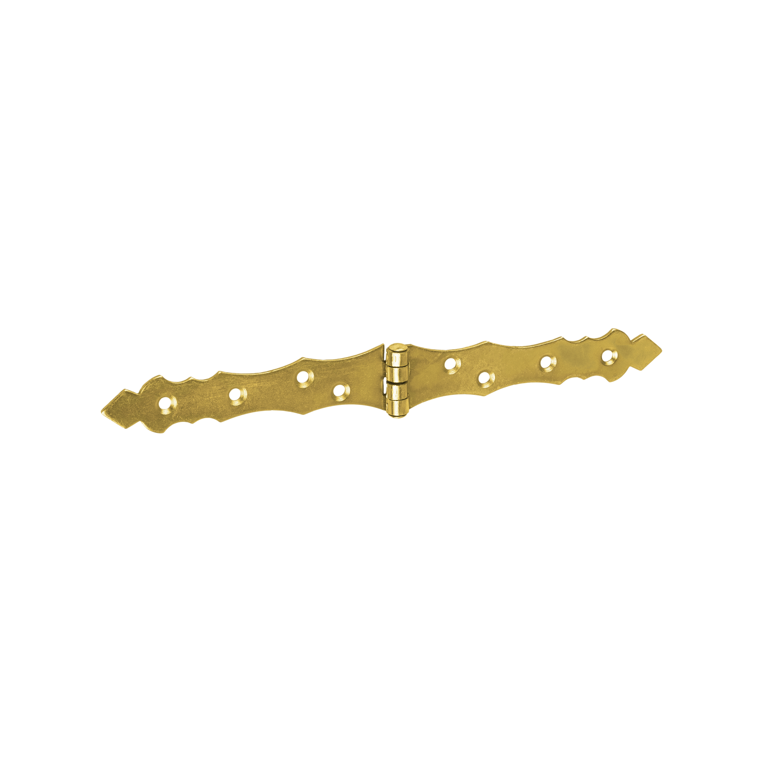 Zawias francuski ozdobny do furtek i okiennic ZOF 250, 250 mm, Złoty, 34x250x2,0 mm, Stal konstrukcyjna DC01.