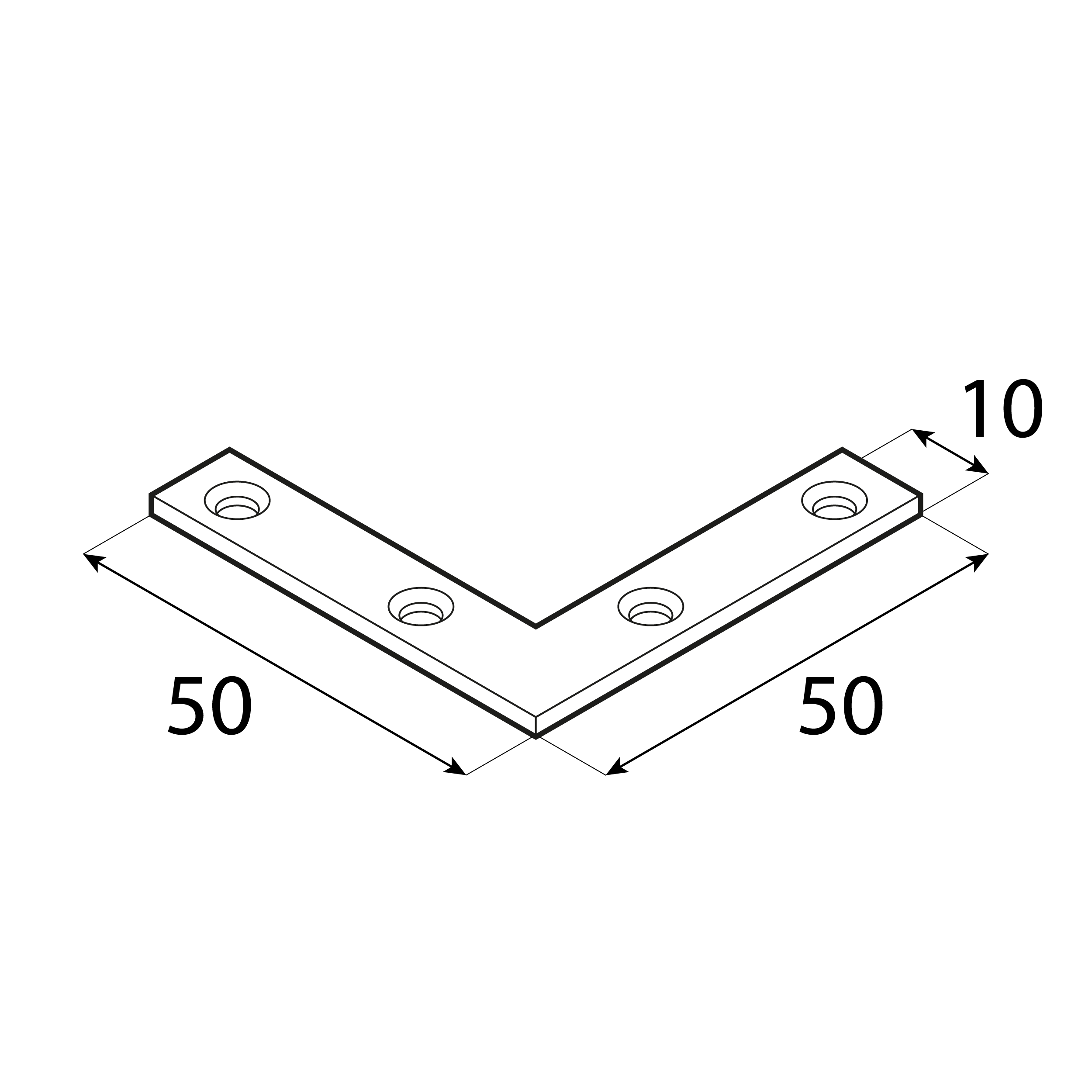 Narożnik okienny montażowy - NA 50 | 50x10 mm | 2 mm | Srebrny Narożnik okienny montażowy NA 50, 50x10 mm, 2 mm, srebrny, 50x50x10x2,0 mm, Stal konstrukcyjna DC01, ujęcie 1.