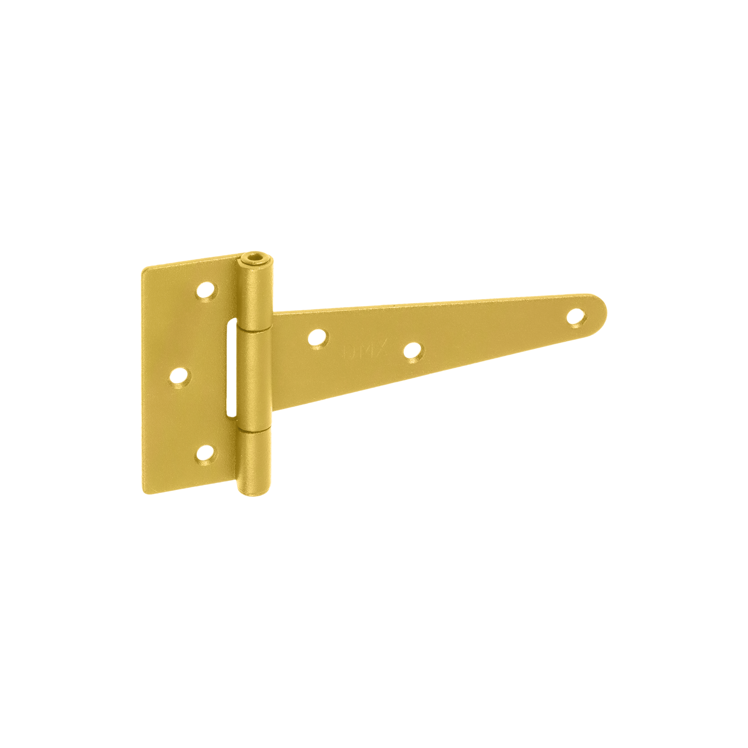 Zawias trójkątny do bramy furtki okiennic ZT 100, 100 mm, Złoty, 100x30x65x2,0 mm, Stal konstrukcyjna DC01.