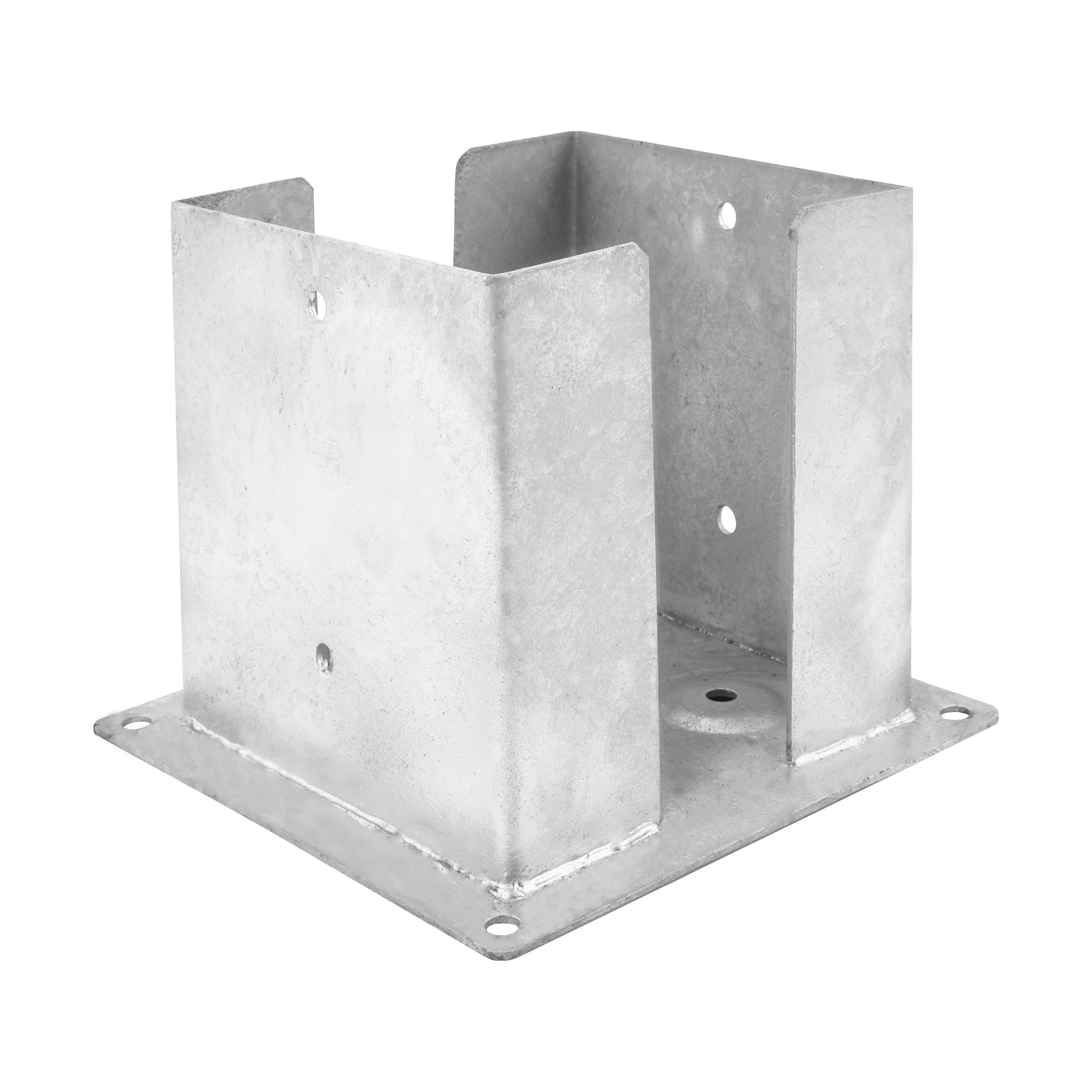 Podstawa słupa kotwa przykręcana podwójna z podstawą prostokątną PSPD, 200 mm, srebrny, 201x200x3,0 mm.