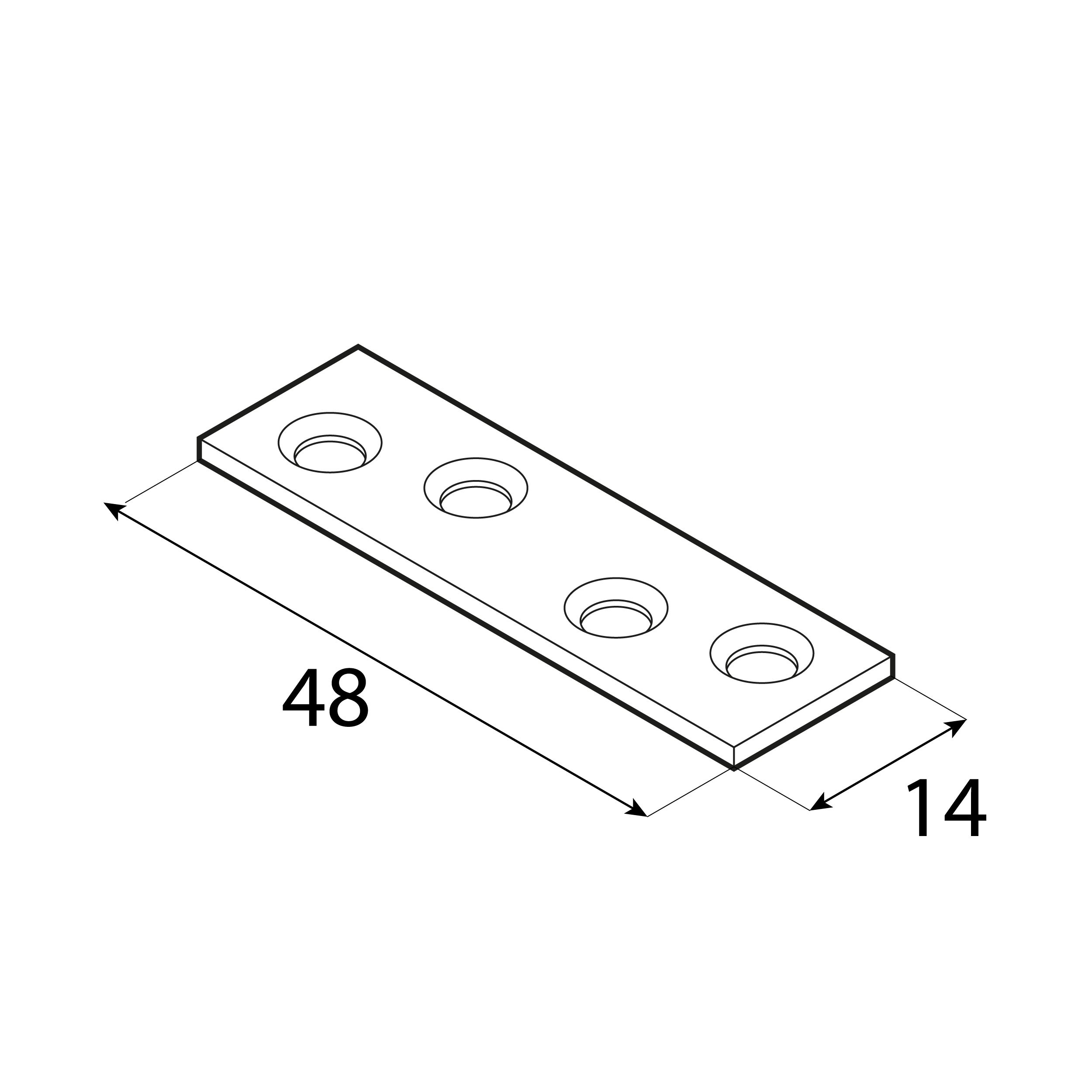 Łącznik wąski uniwersalny stalowy - LW 60 | 58xx14 mm | 50 szt Łącznik wąski uniwersalny stalowy LW 60, 58xx14 mm, 50 szt., 58x14x1,5 mm, Stal konstrukcyjna DC01, srebrny.