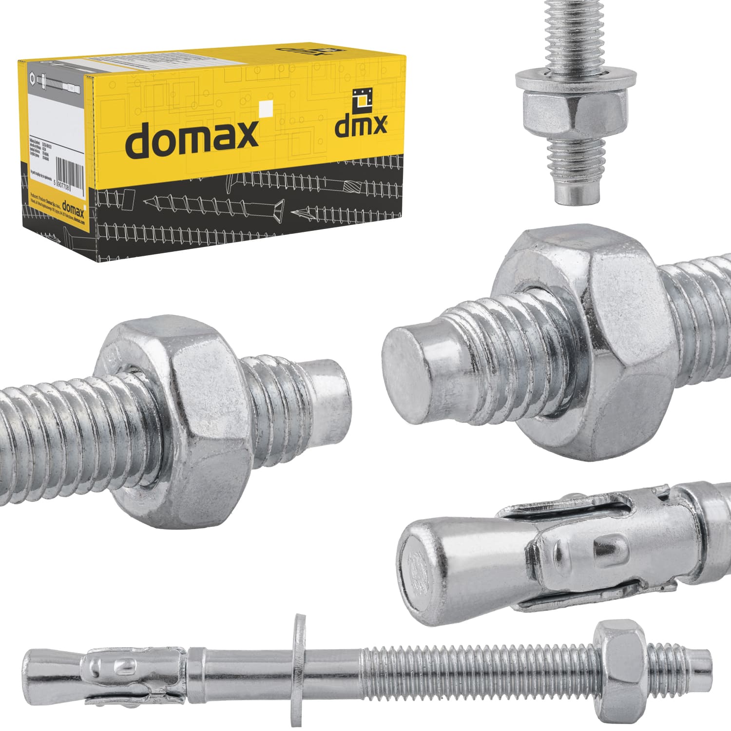 Kotwy mechaniczne pierścieniowe do betonu PBK, M10x120 mm, srebrny, 5 szt., Hartowana stal węglowa, ujęcie produktu.