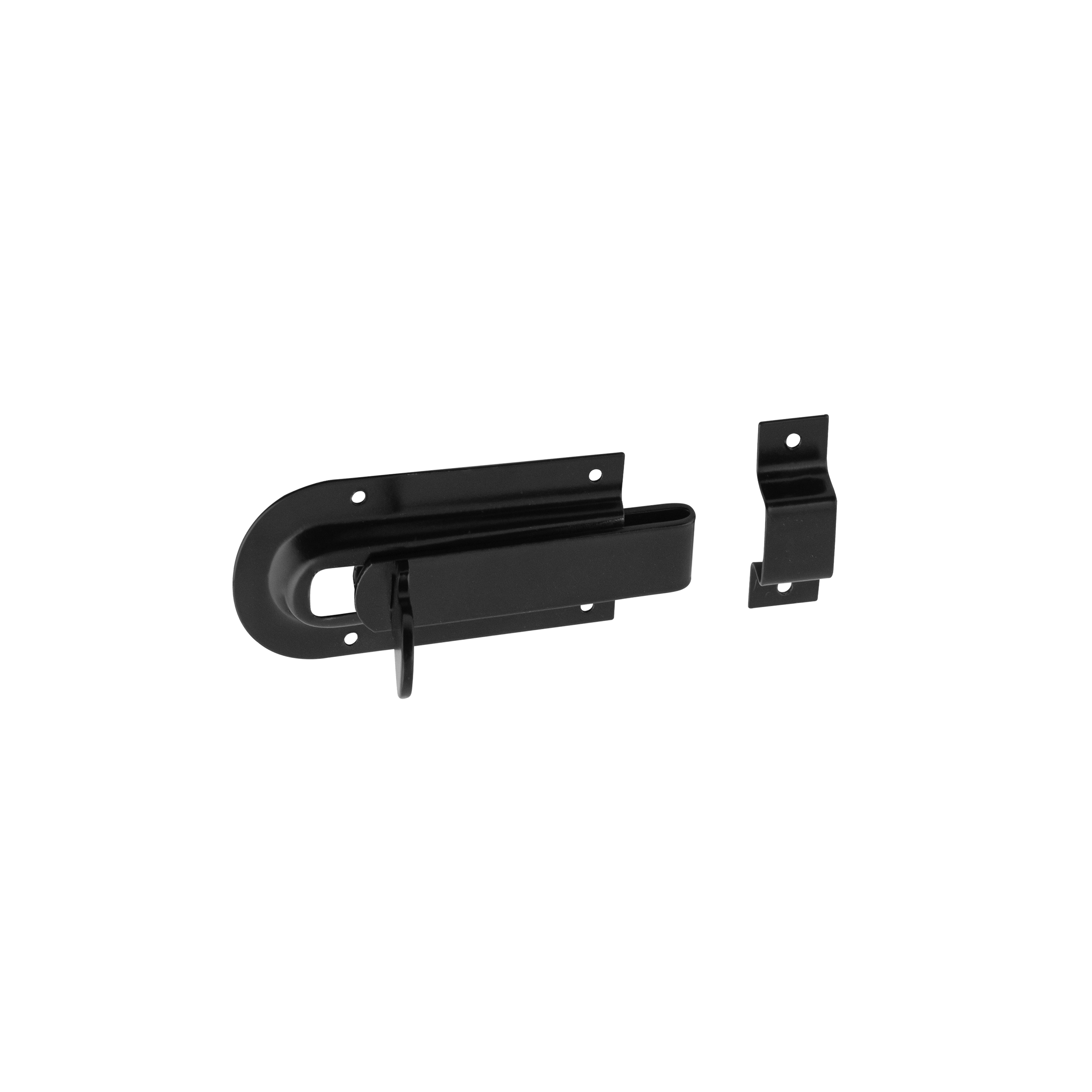 Zasuwka zamknięcie z ryglem prostym do furtek czarna - WZD | Czarny | 100 mm