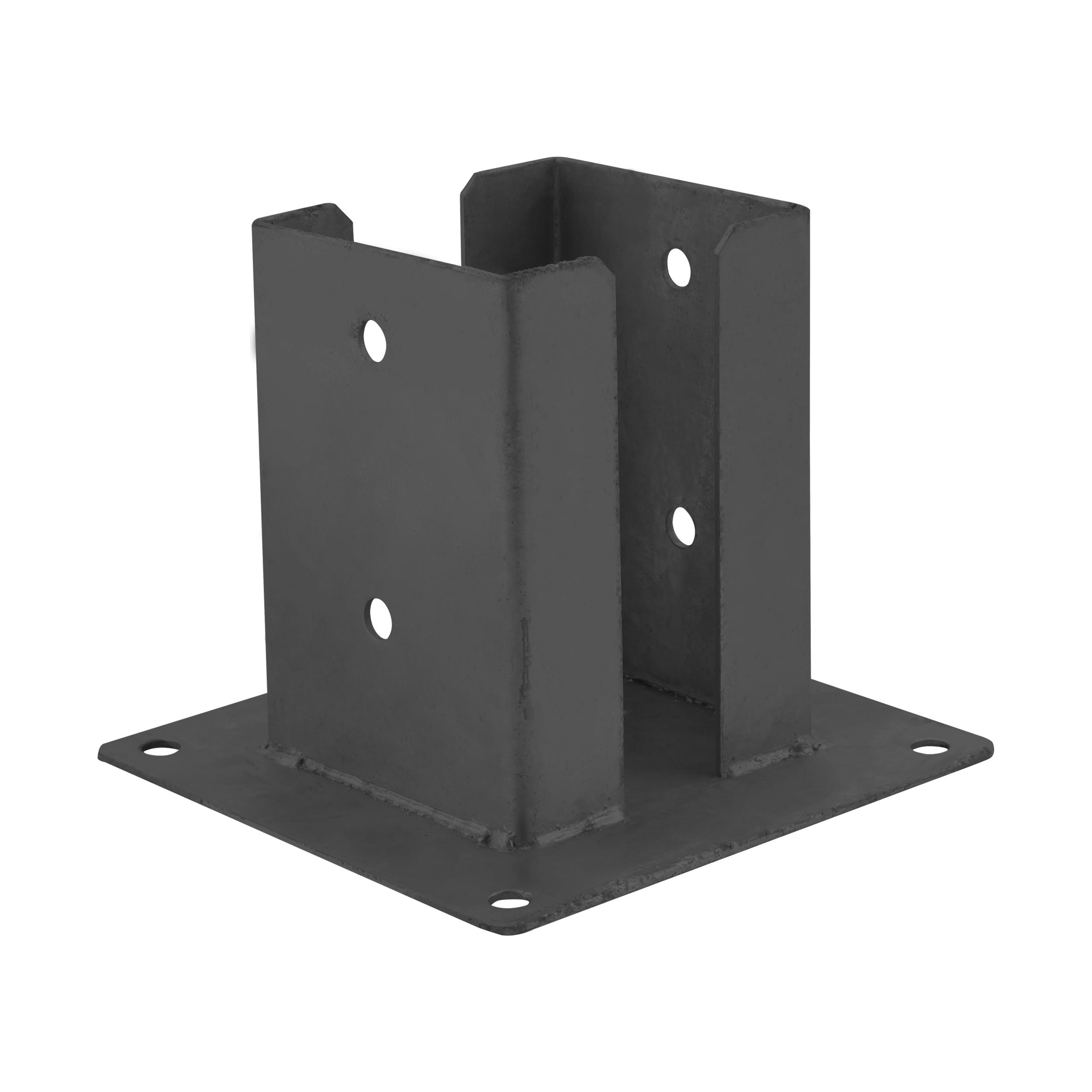 Podstawa słupa kotwa przykręcana podwójna z podstawą prostokątną PSPD, 90 mm, Antracyt, 91x150x2,0 mm.