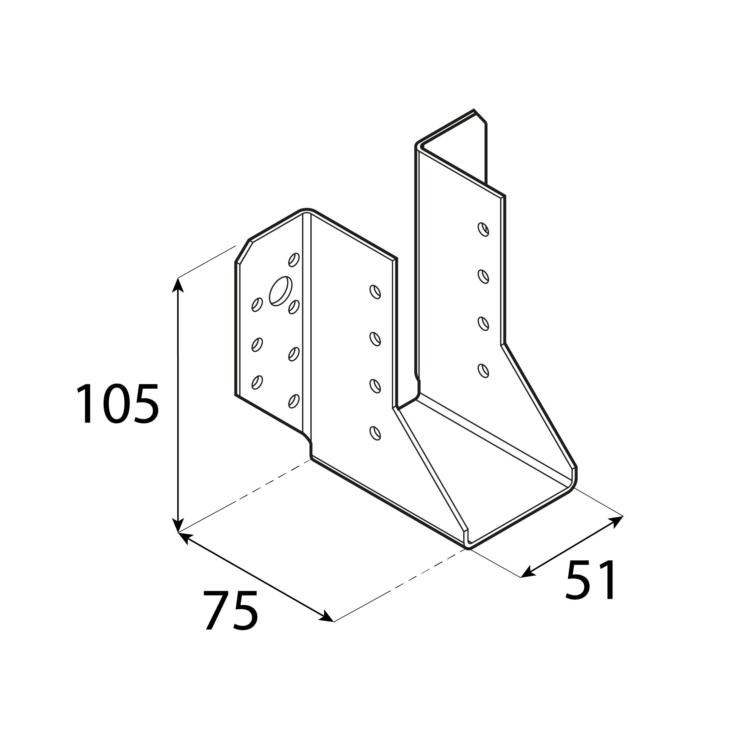 Wieszak belki uchwyt belki drewnianej - WB 10 | 51x105x75 mm | Srebrny Wieszak belki uchwyt belki drewnianej - WB 10 | 51x105x75 mm | Srebrny