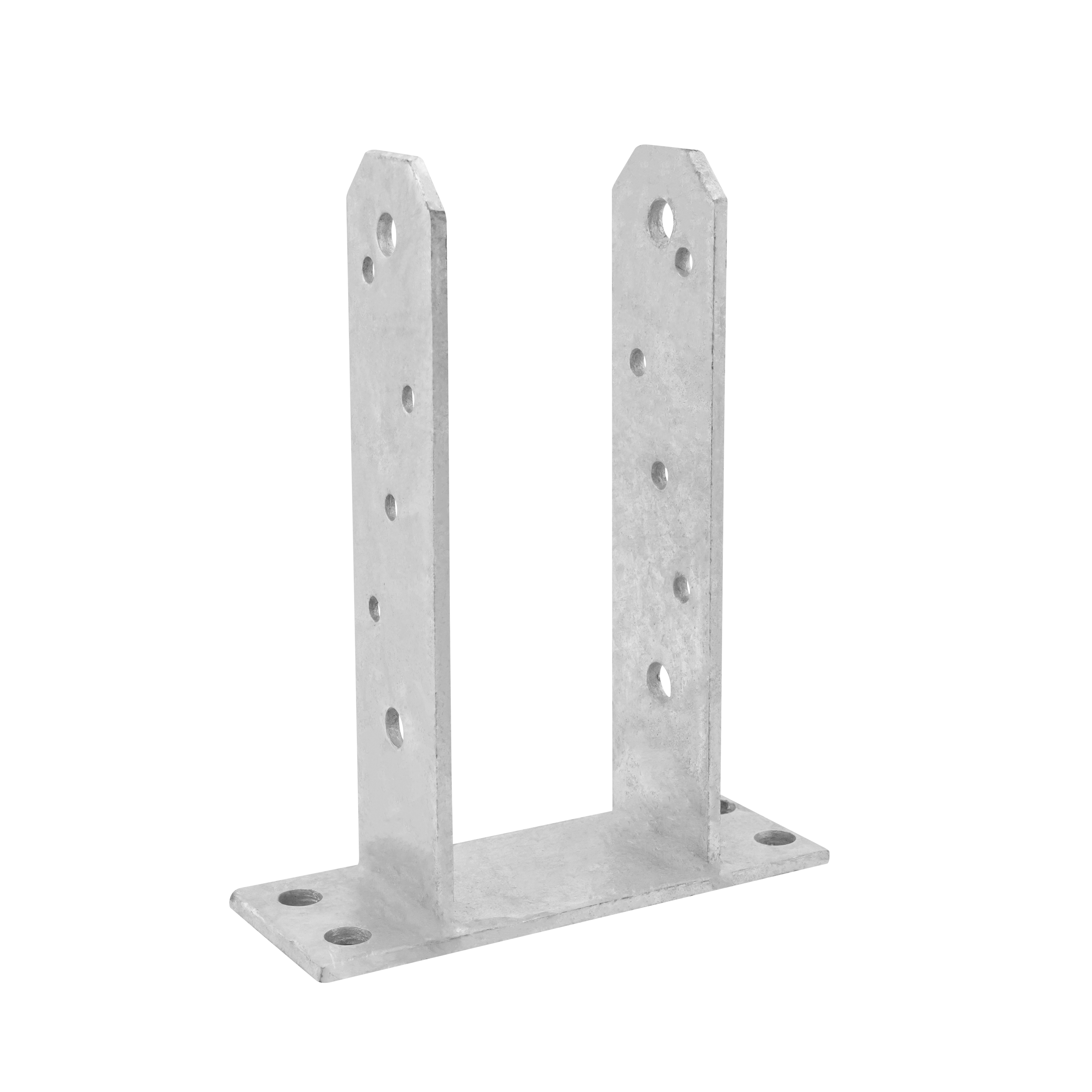 Podstawa słupa kotwa do betonu muru typu U PST, 75x200 mm, 75x200x50x4,0 mm, w zestawie elementów.