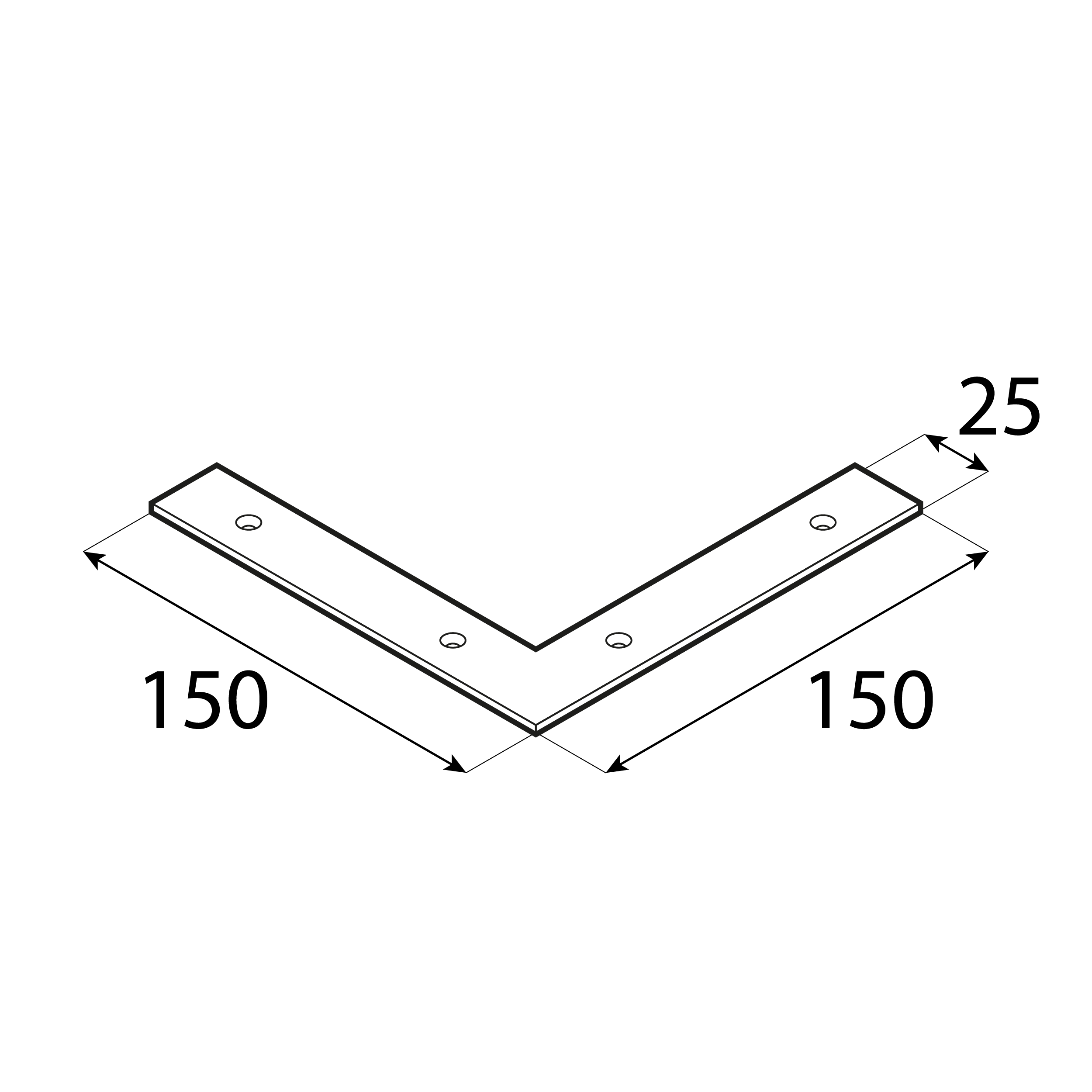 Narożnik okienny montażowy NA 1, 150x25 mm, 2, 5 mm, Złoty, 150x150x25x2,5 mm, Stal konstrukcyjna DC01, ujęcie 1.