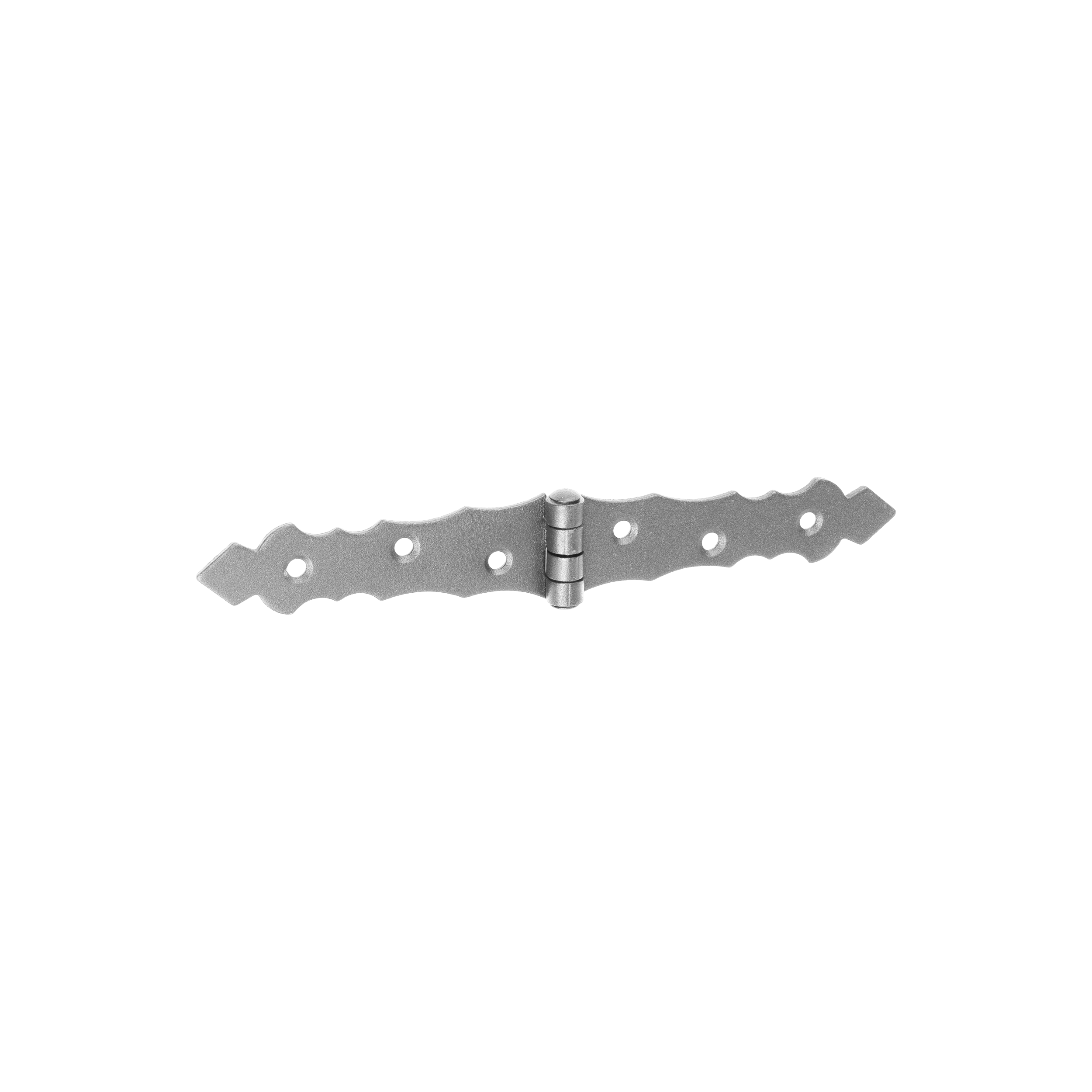 Zawias francuski ozdobny do furtek i okiennic ZOF 200, 200 mm, srebrny, 34x200x2,0 mm, Stal konstrukcyjna DC01.