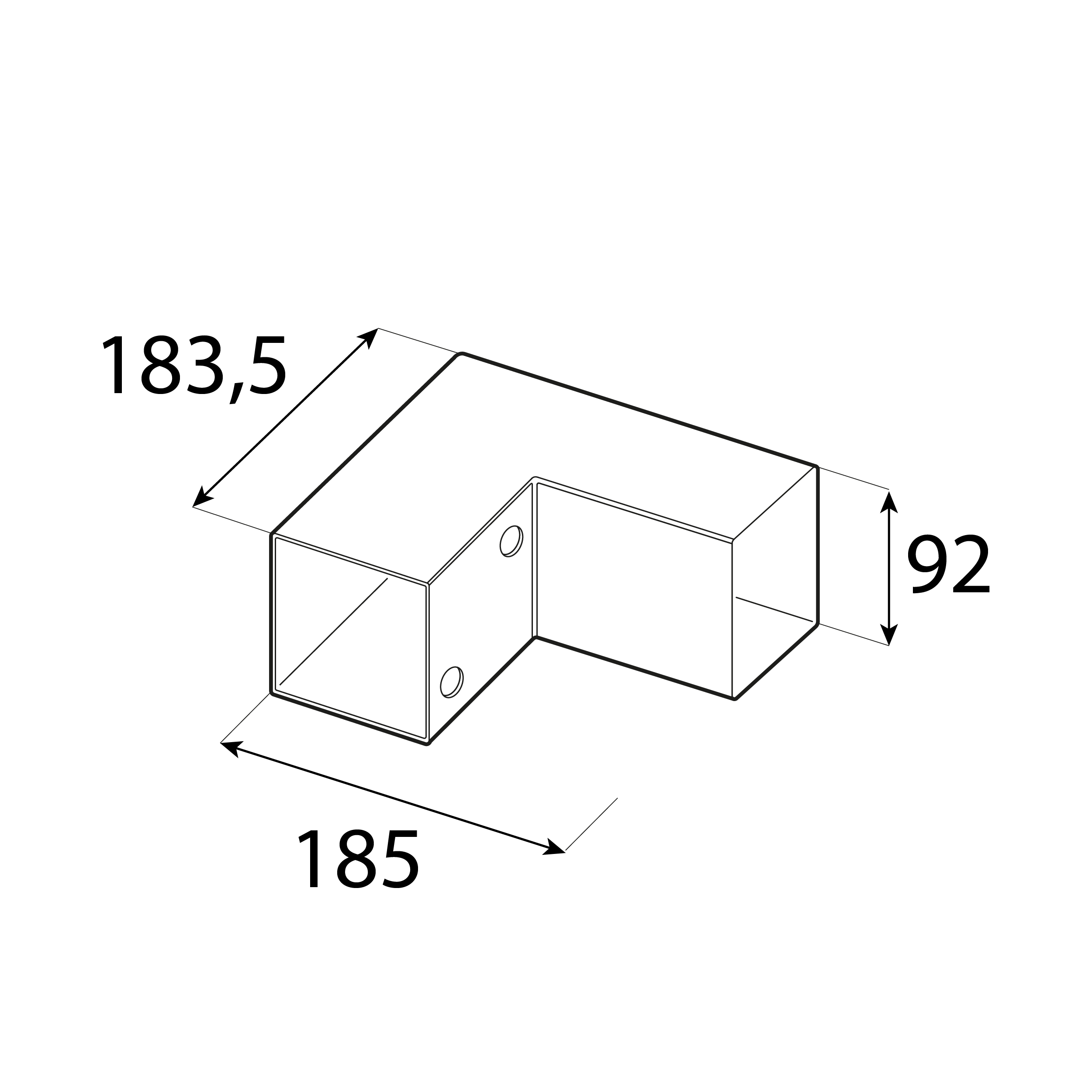 Łącznik belki kwadratowej do pergoli ciesielski - GPL 90 | 92x185x183 mm | czarny Łącznik belki kwadratowej do pergoli ciesielski - GPL 90 | 92x185x183 mm | czarny