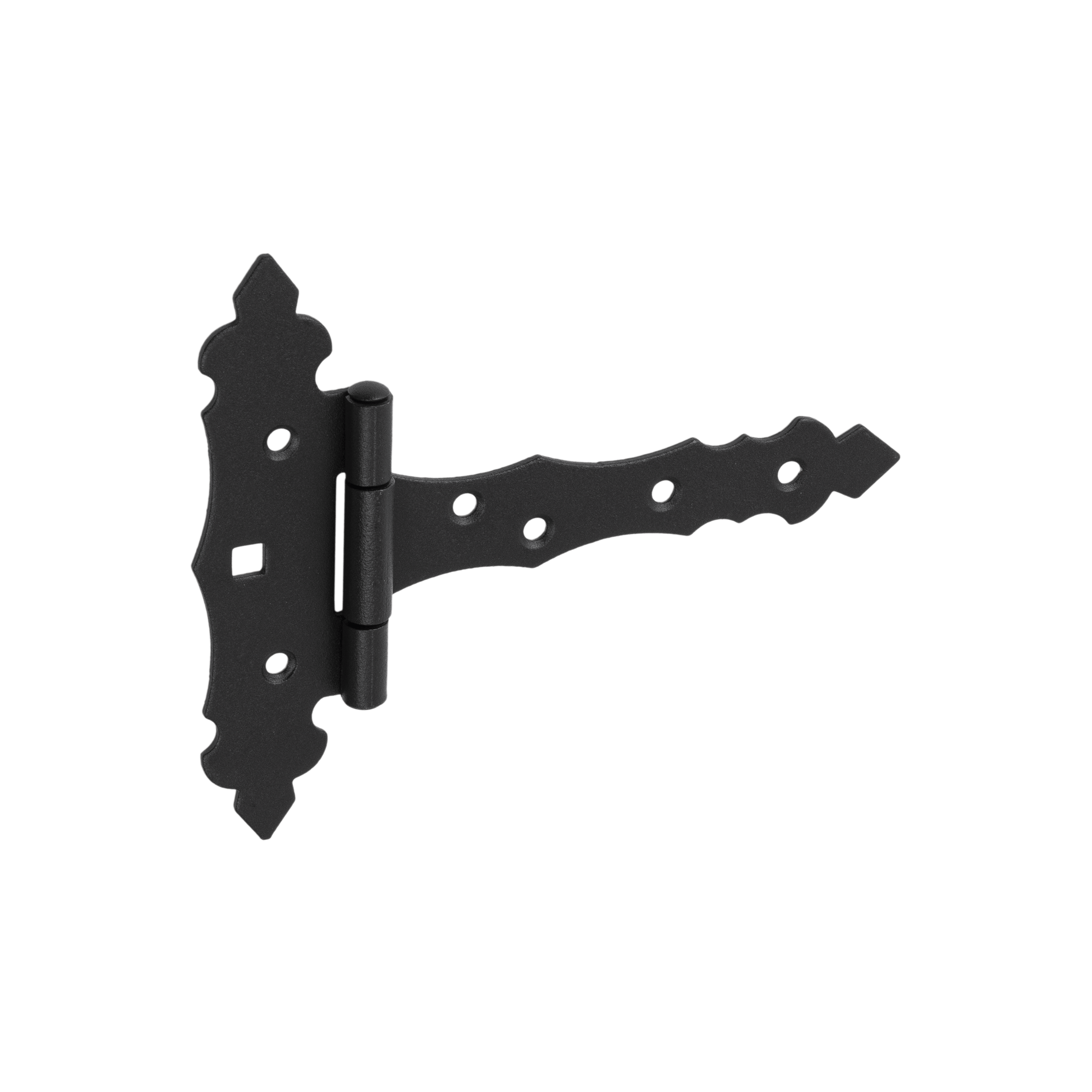 Zawias bramowy ozdobny do bramy furtki okiennic ZOB 125, 125 mm, czarny, 30 mm, 130x125x30x2,0 mm.