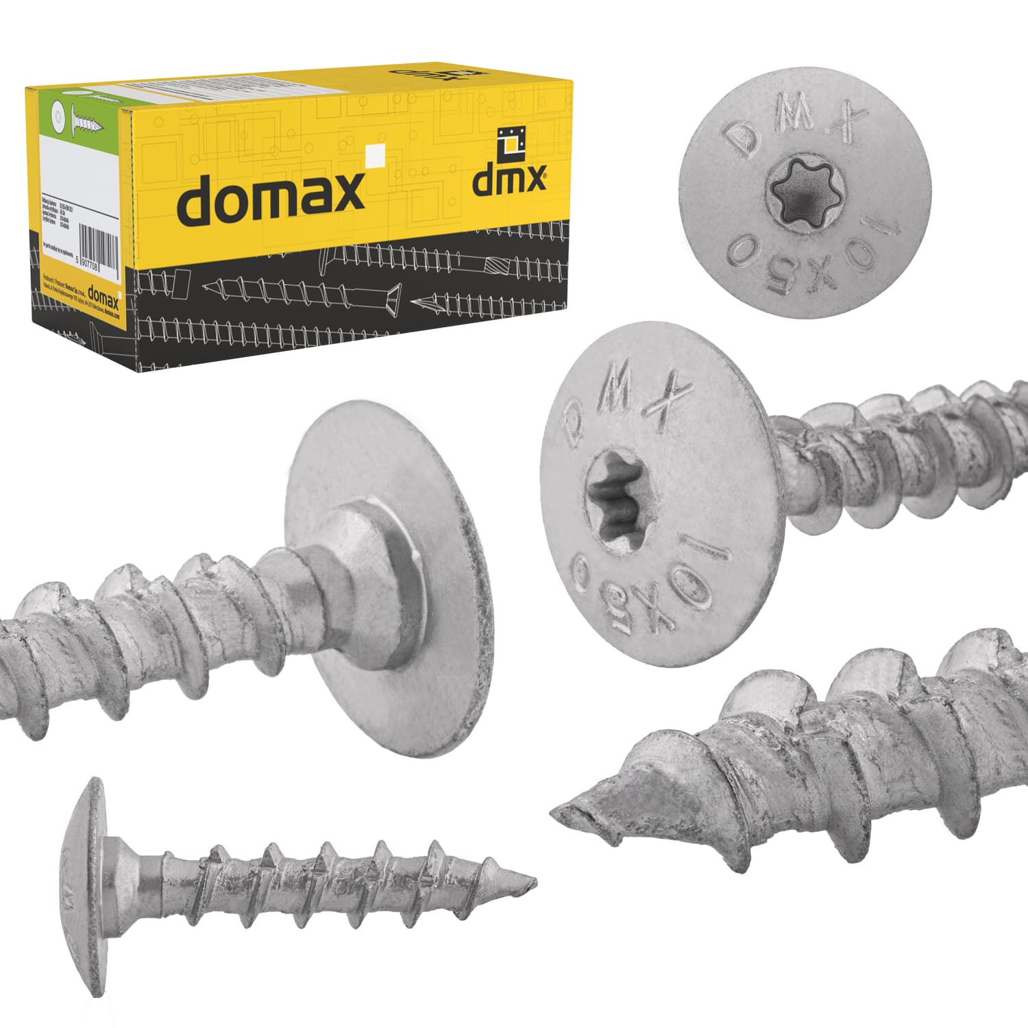 Wkręty do architektury ogrodowej TORX CTO, 8x50 mm, srebrny, 100 szt., 8x50 mm, Hartowana stal węglowa, ujęcie produktu.