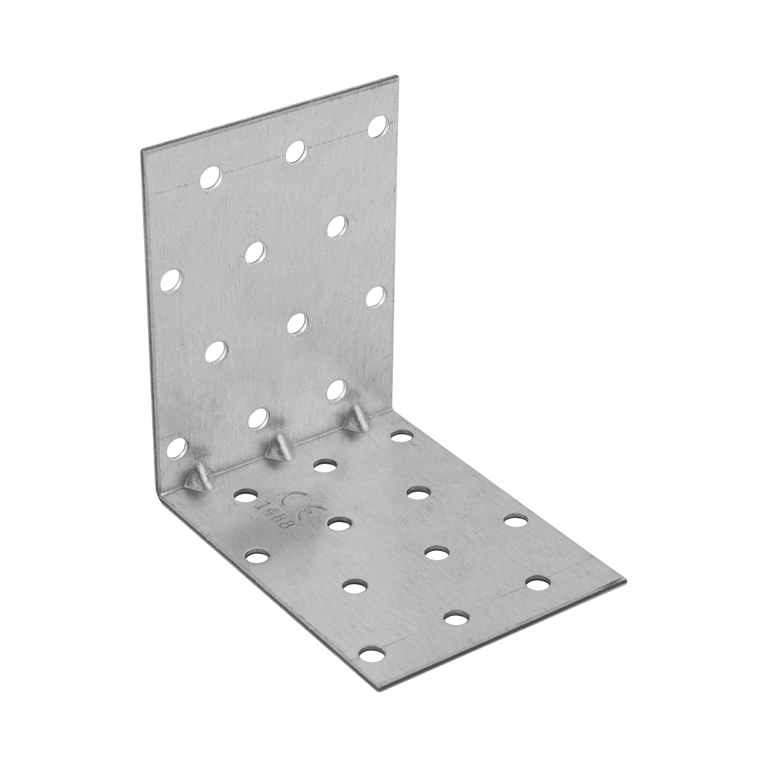 Kątownik montażowy przetłoczony KMP 8, 80x80x60 mm, 20 szt., 80x80x60x1,5 mm, Stal konstrukcyjna DX51D, srebrny, w zestawie elementów.