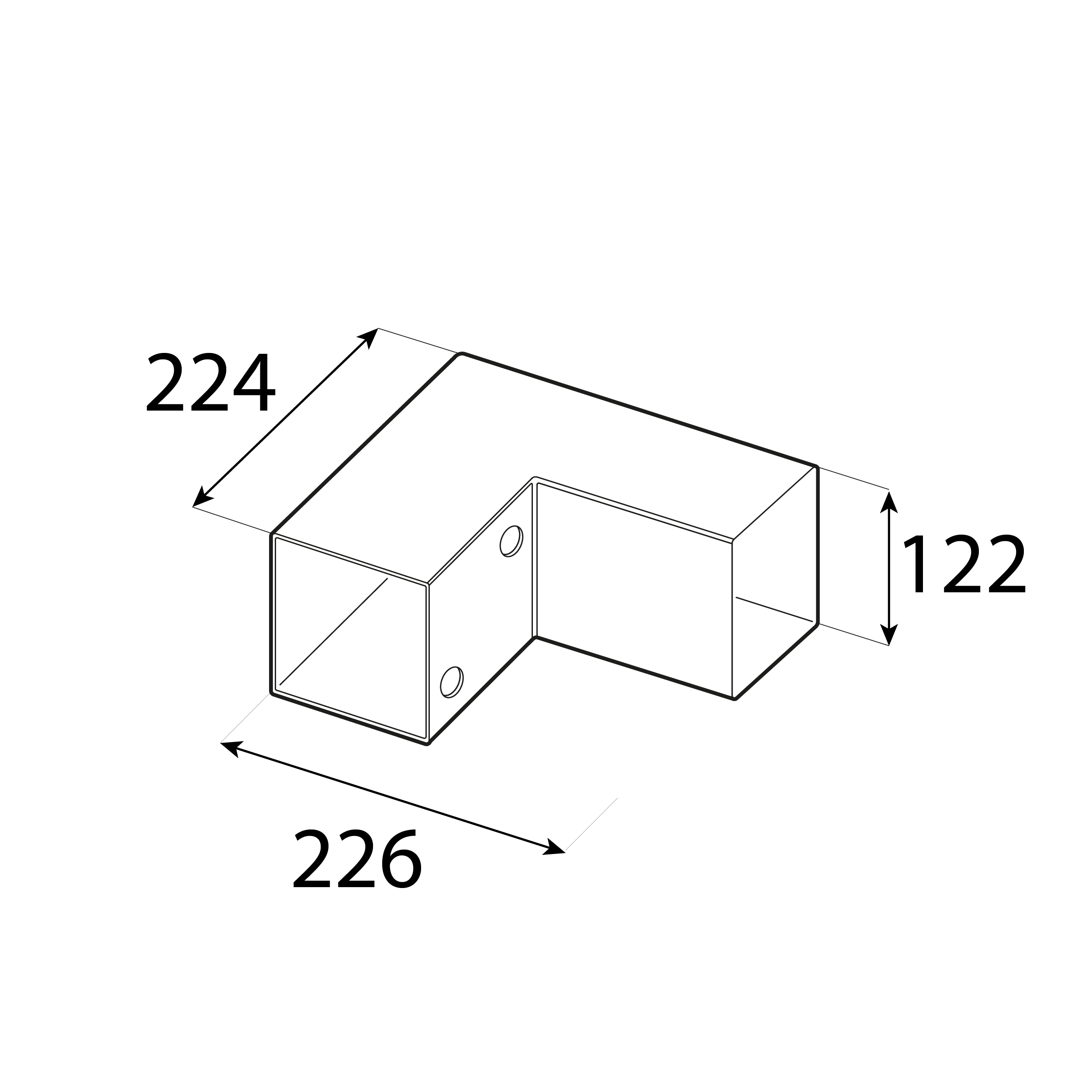 Łącznik belki kwadratowej do pergoli ciesielski - GPL 120 | 122x226x224 mm | czarny Łącznik belki kwadratowej do pergoli ciesielski - GPL 120 | 122x226x224 mm | czarny