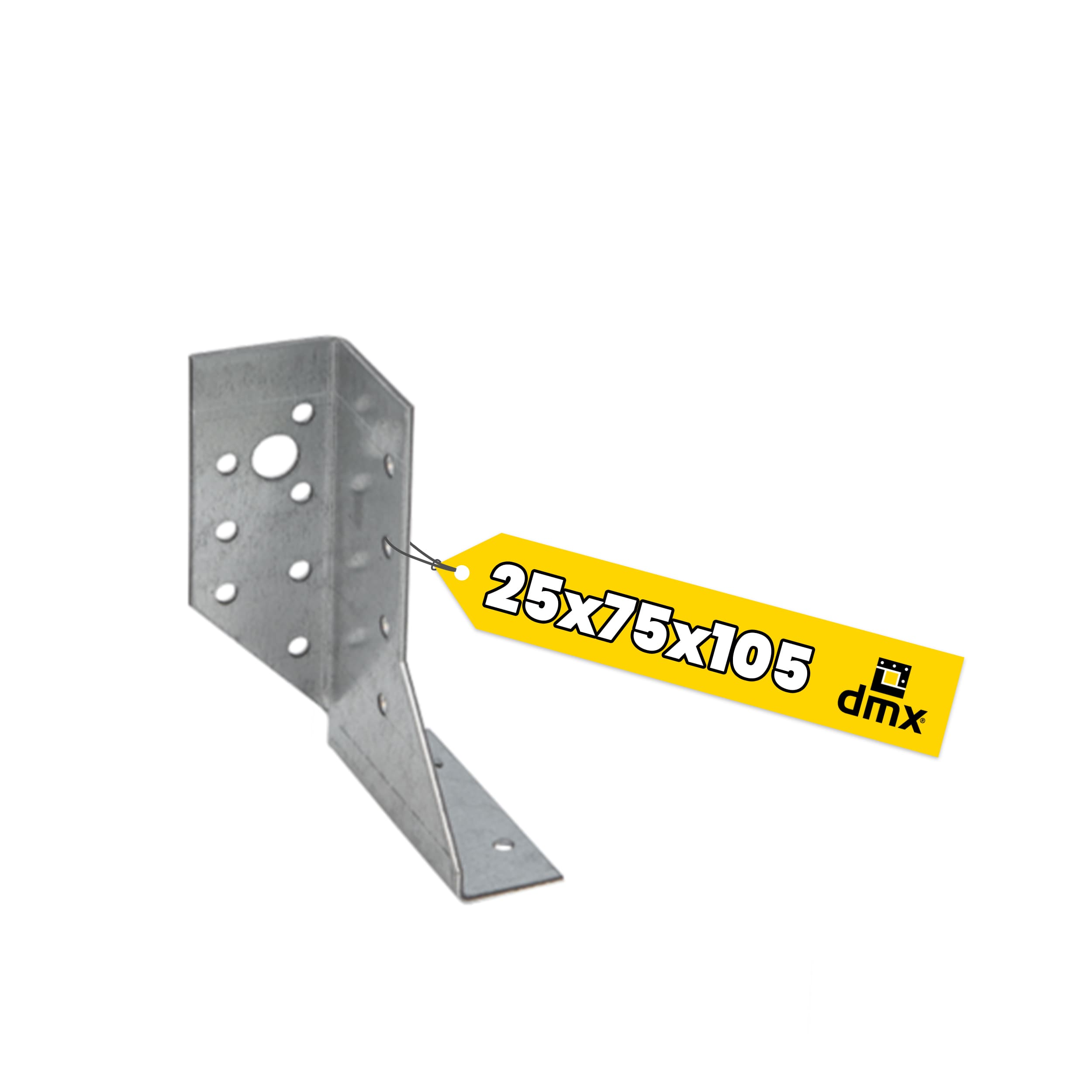 Wieszak belki dzielony lewy WBD 105 L, 25x105x75 mm, srebrny, Stal konstrukcyjna DX51D, ujęcie produktu.