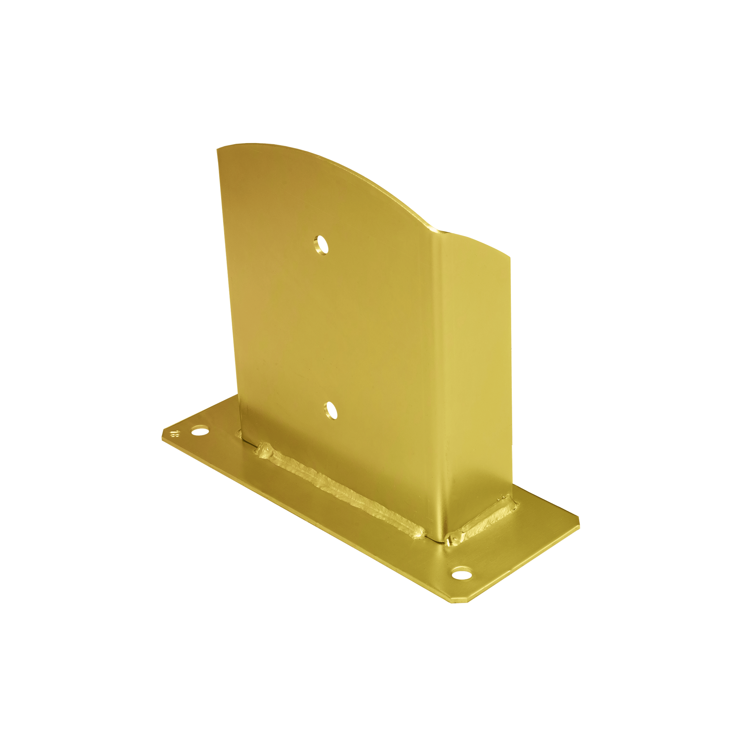 Podstawa słupa kotwa przykręcana dzielona z podstawą prostokątną PSD, 160 mm, Złoty, 161x200x3,0 mm.