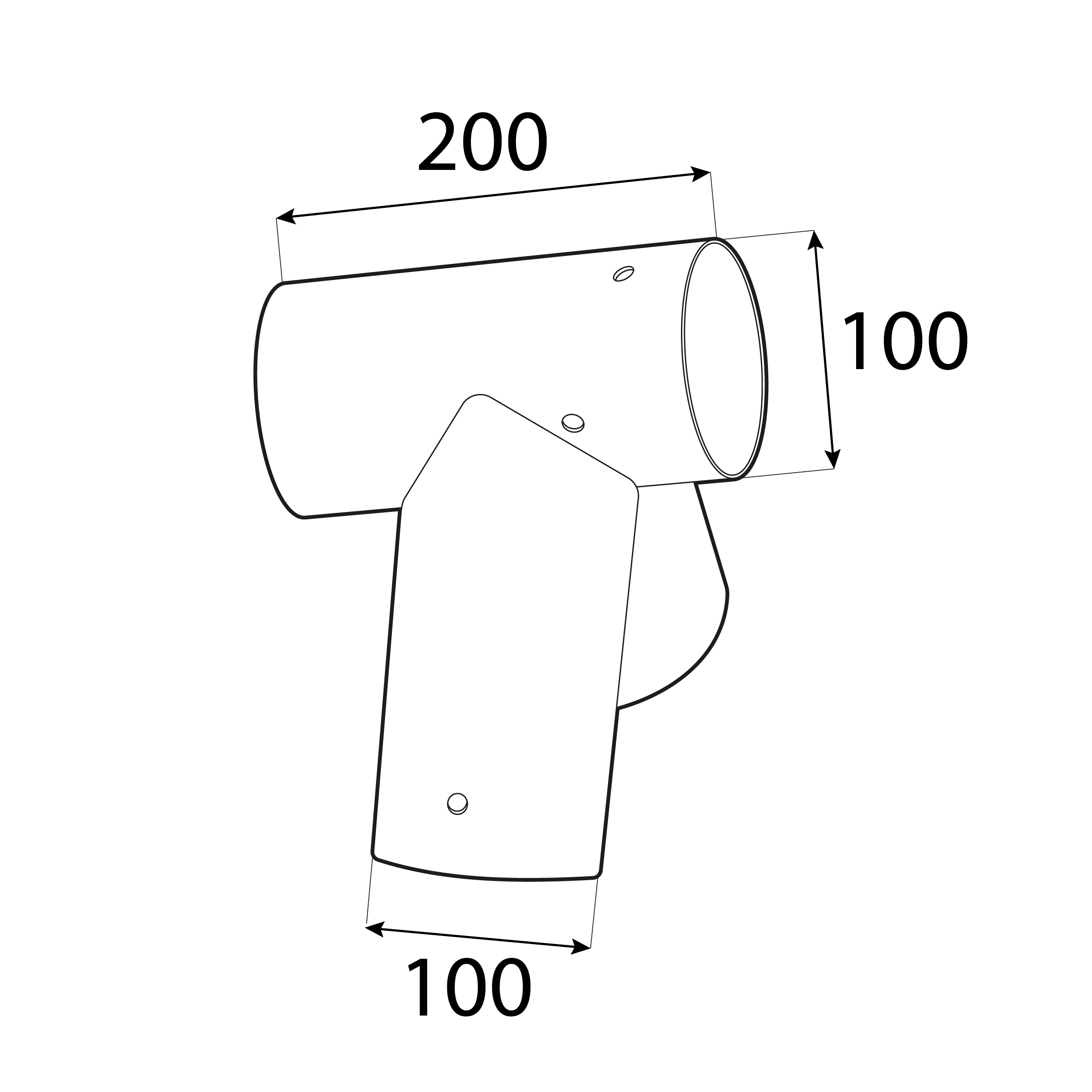 Łącznik belki okrągłej trójnik do huśtawki GHVO 100, ø100x200 mm, Zielony, Stal konstrukcyjna S235 2.