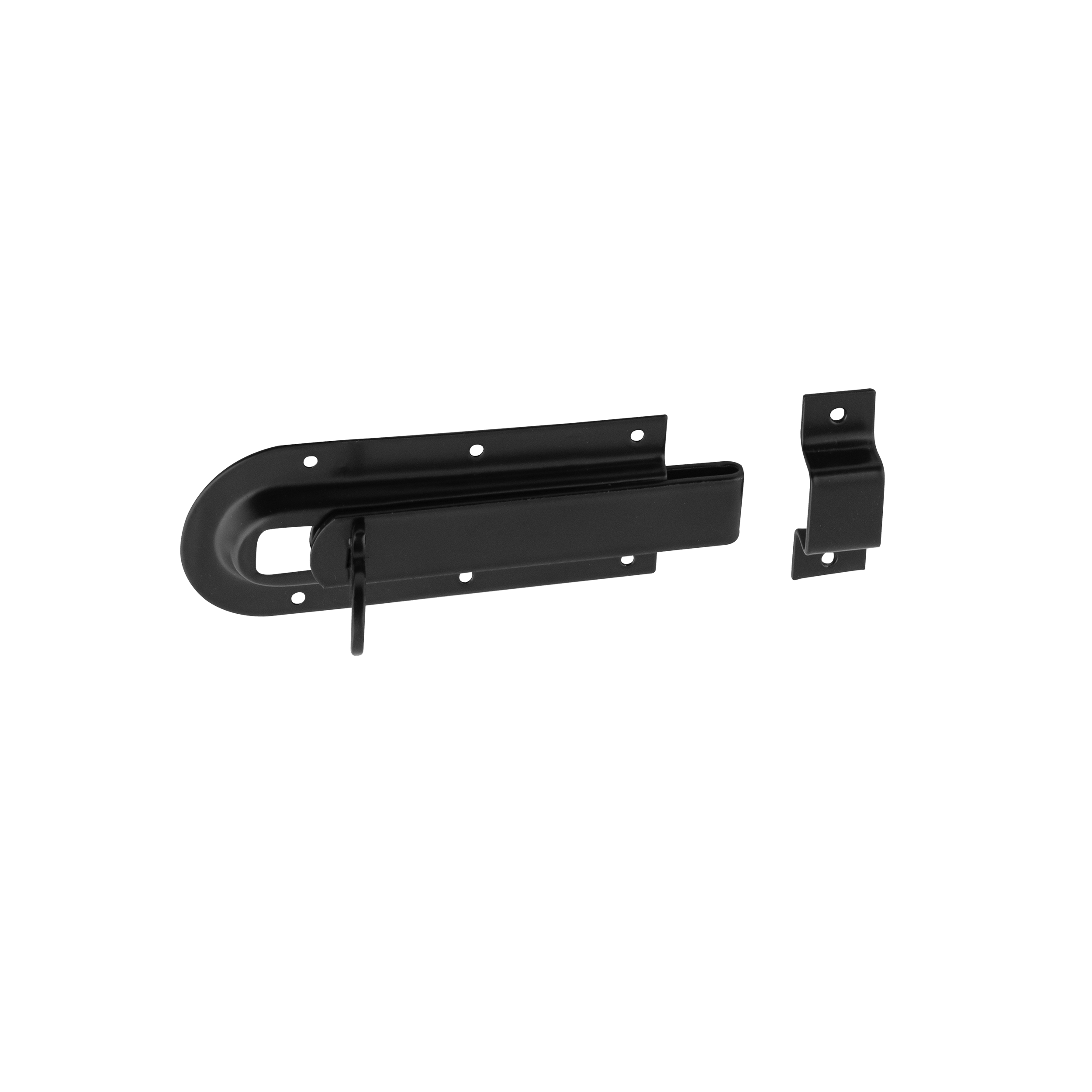 Zasuwka zamknięcie z ryglem prostym do furtek czarna - WZD | Czarny | 120 mm