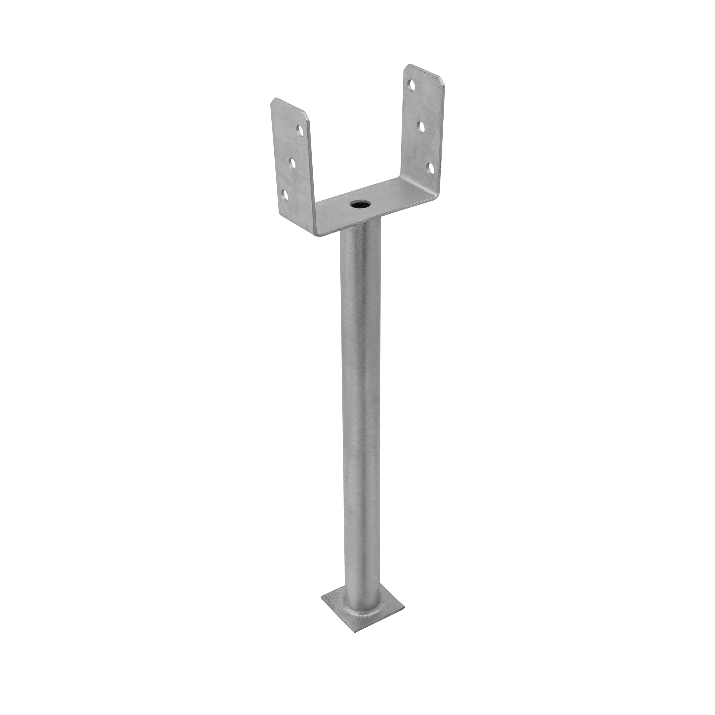 Podstawa słupa kotwa typ U z długa rurą - PS 500 | 140 mm | 628 mm