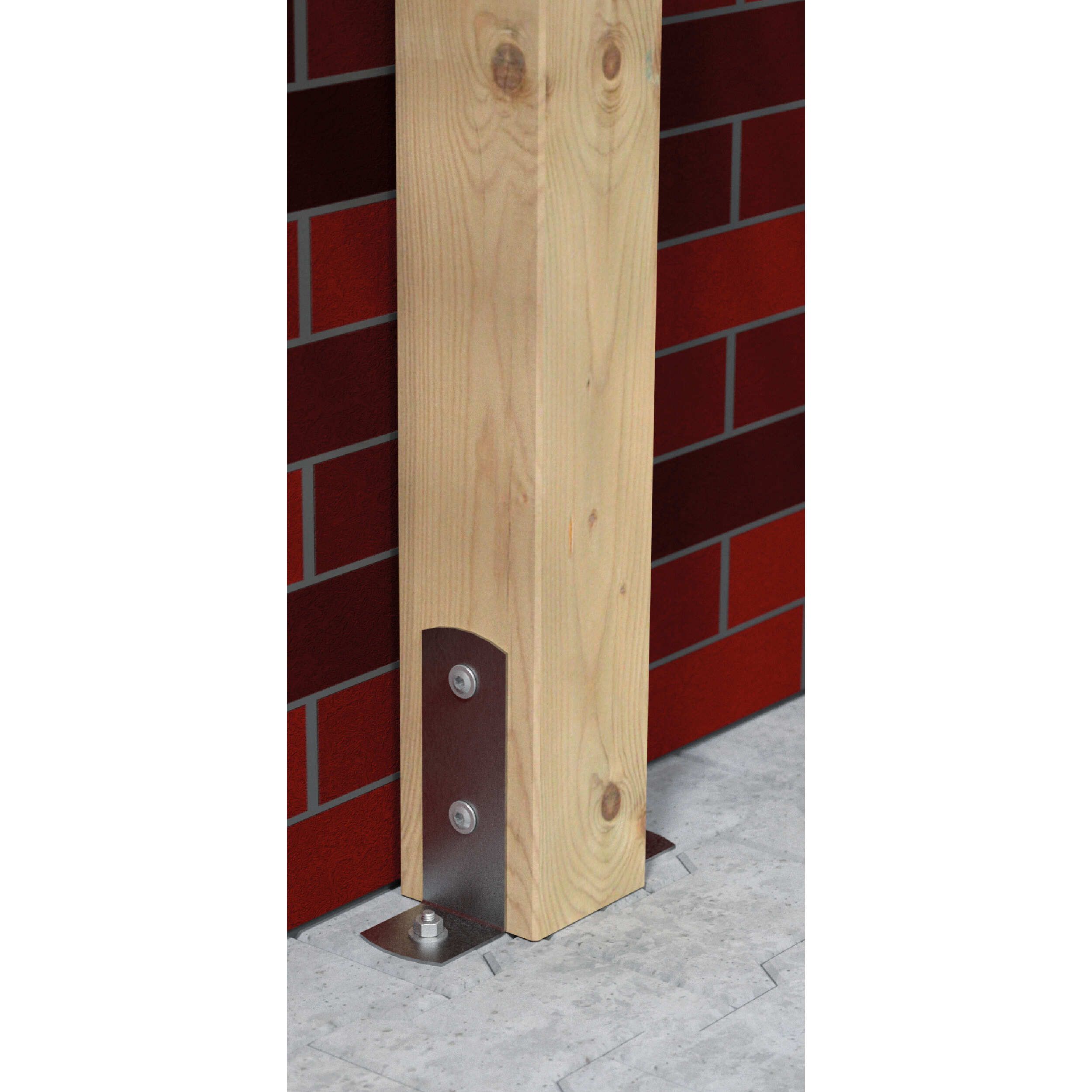 Podstawa słupa kotwa przykręcana do betonu lekka typ L PSC, 45x170 mm, srebrny, 45x170x2,0 mm 1.