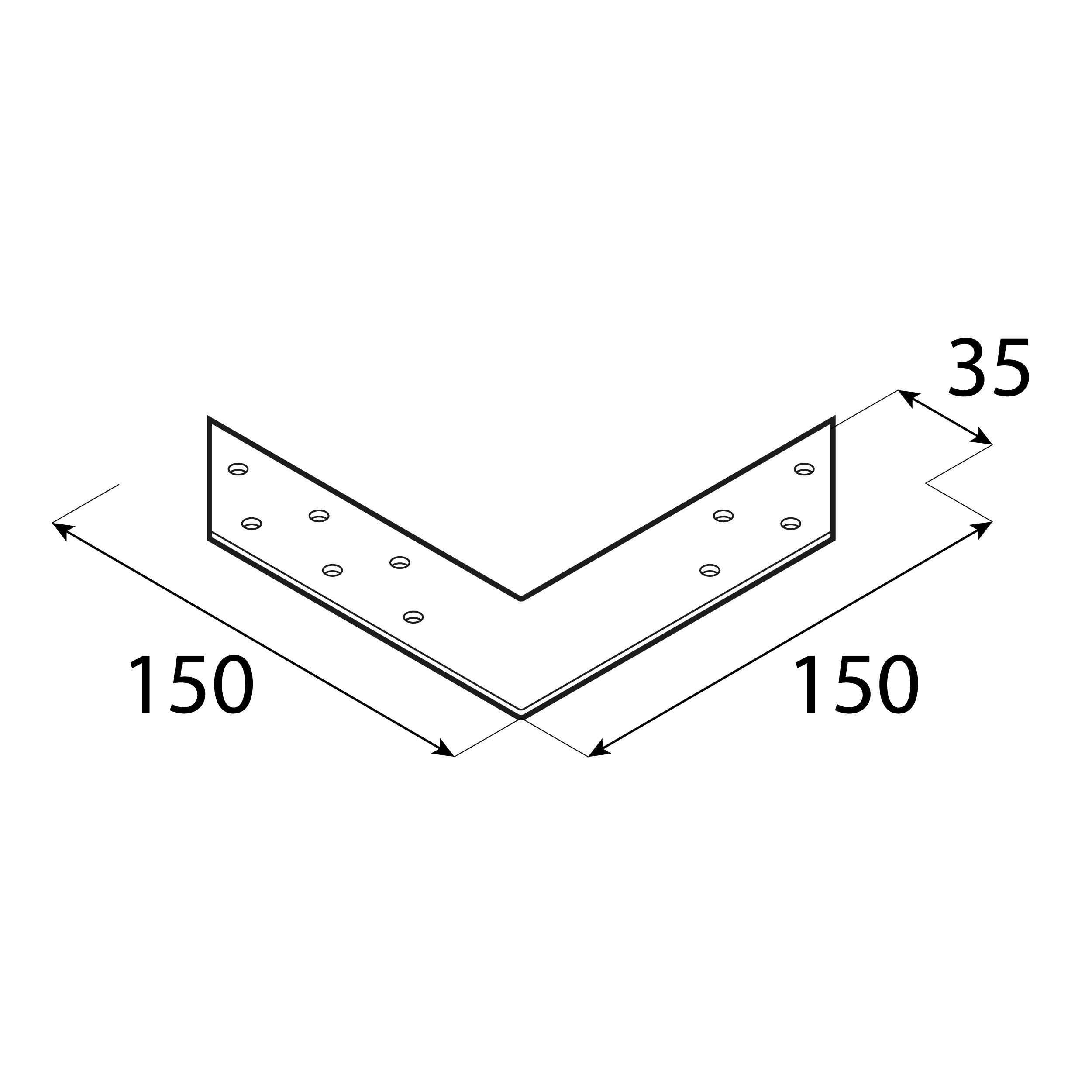 Narożnik okienny montażowy ciesielski NAS 150, 150x35 mm, 2 mm, srebrny, 150x150x35x2,0 mm, Stal konstrukcyjna DX51D, ujęcie 1.