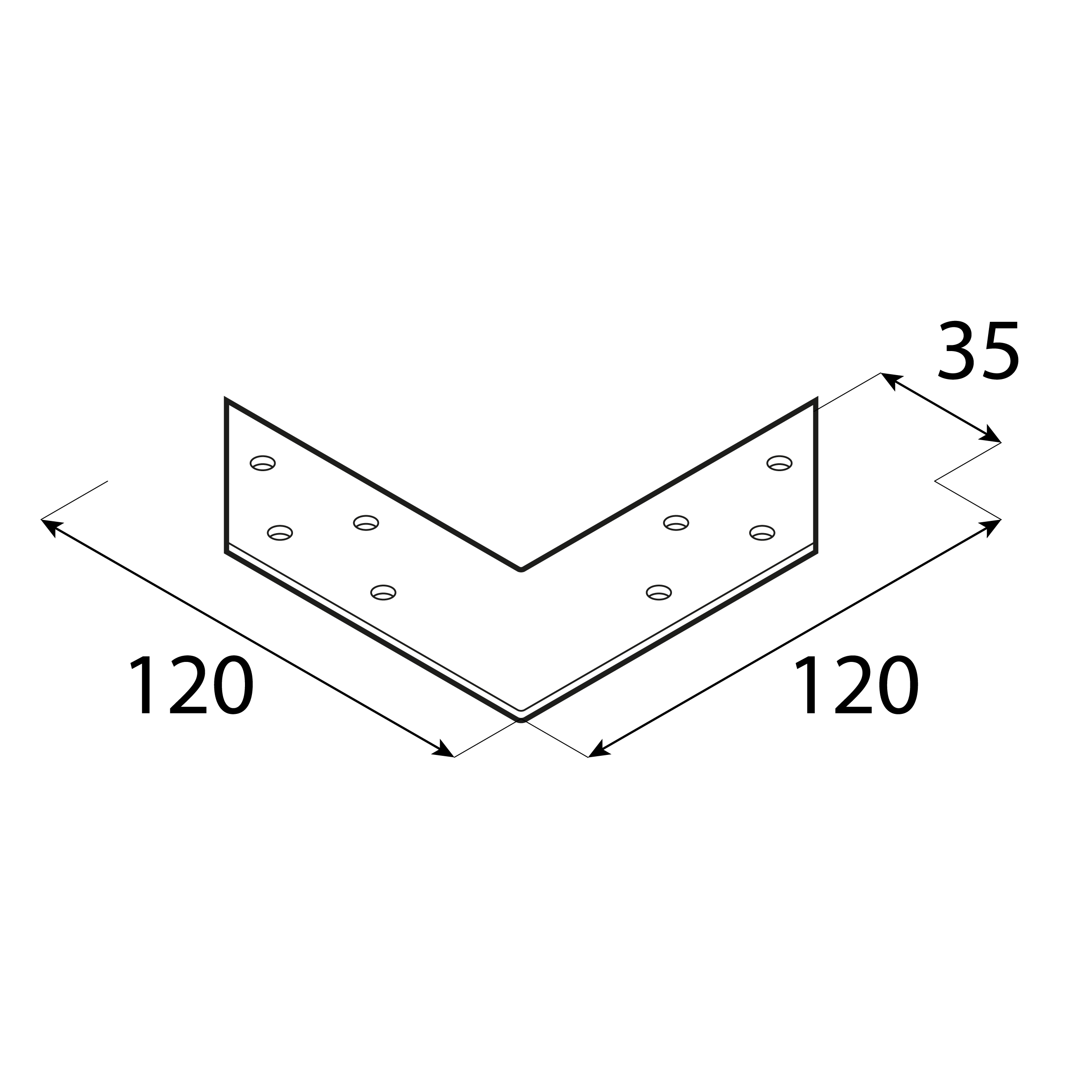 Narożnik okienny montażowy ciesielski NAS 120, 120x35 mm, 2 mm, srebrny, 120x120x35x2,0 mm, Stal konstrukcyjna DX51D, ujęcie 1.