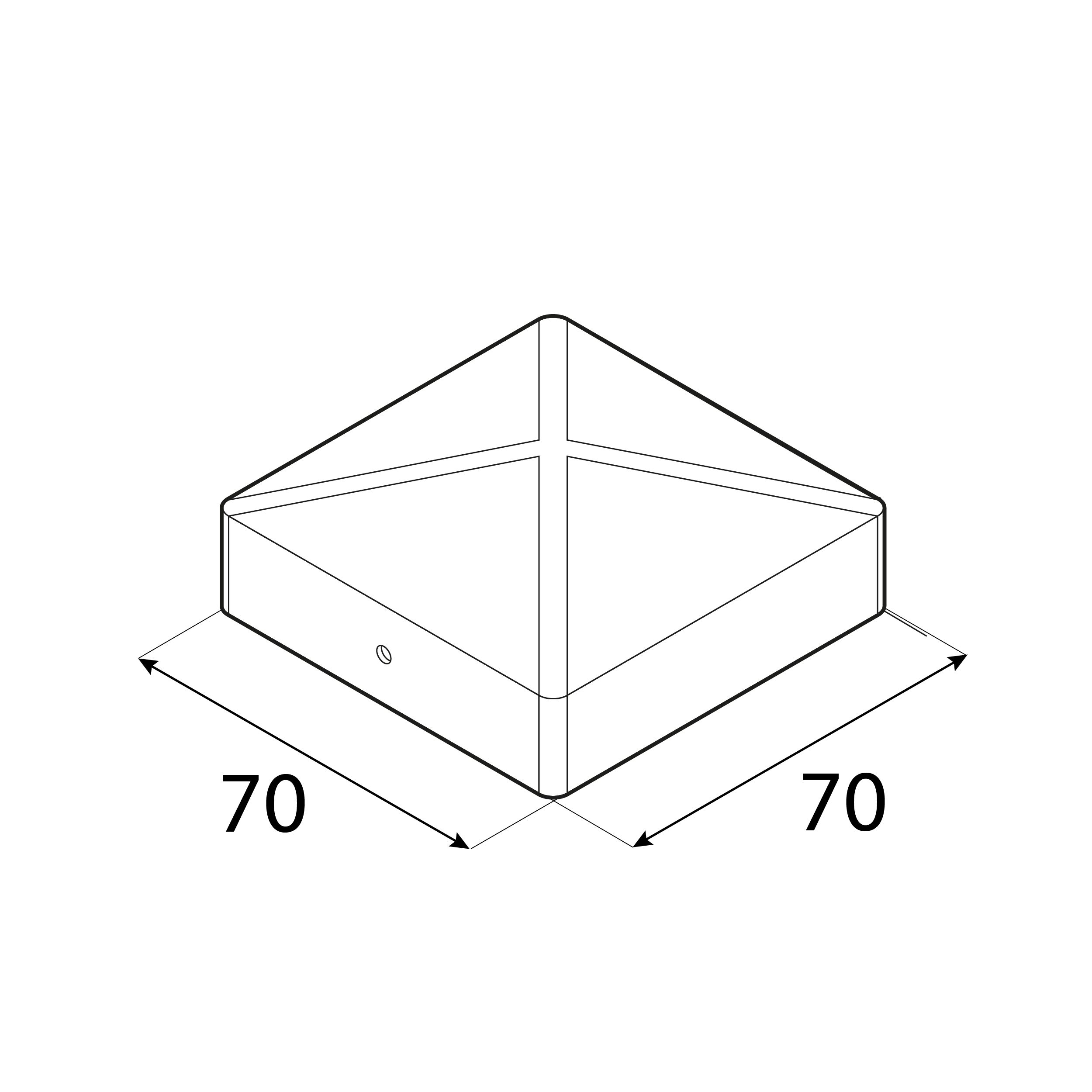 Daszek na słupek kwadratowy - DK | 70x70 mm | czarny Daszek na słupek kwadratowy - DK | 70x70 mm | czarny