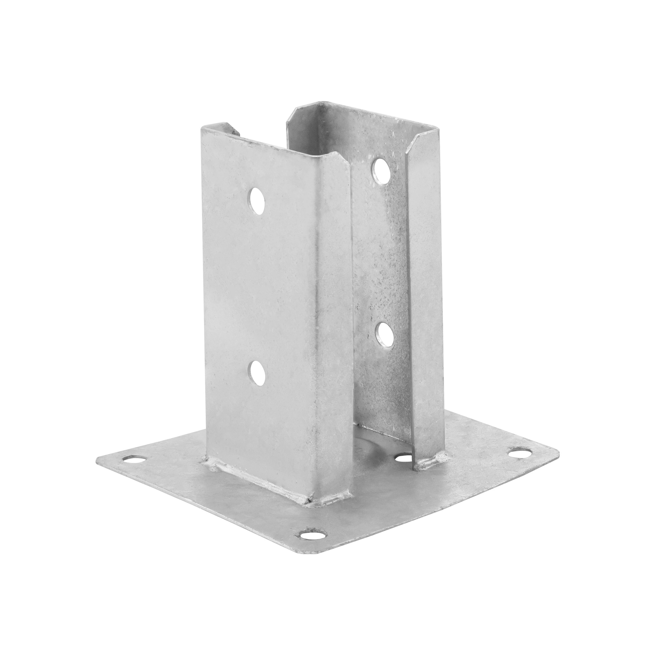 Podstawa słupa kotwa przykręcana podwójna z podstawą prostokątną PSPD, 70 mm, srebrny, 71x150x2,0 mm.