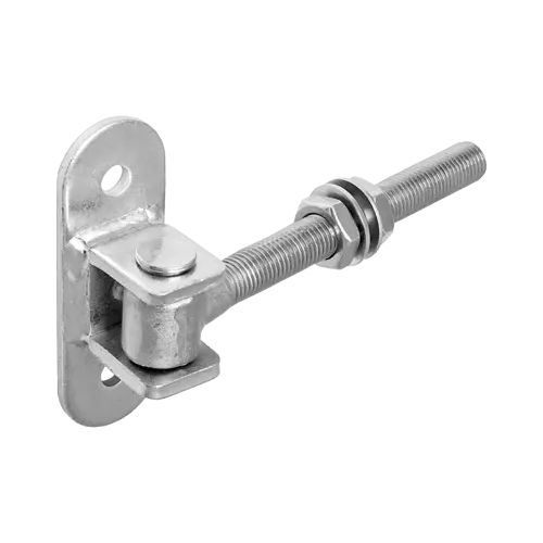 Zawias regulowany z przelotem ZRW 16/130, srebrny, M16, 115x40x5,0 mm, Stal konstrukcyjna DC01, w zestawie elementów.